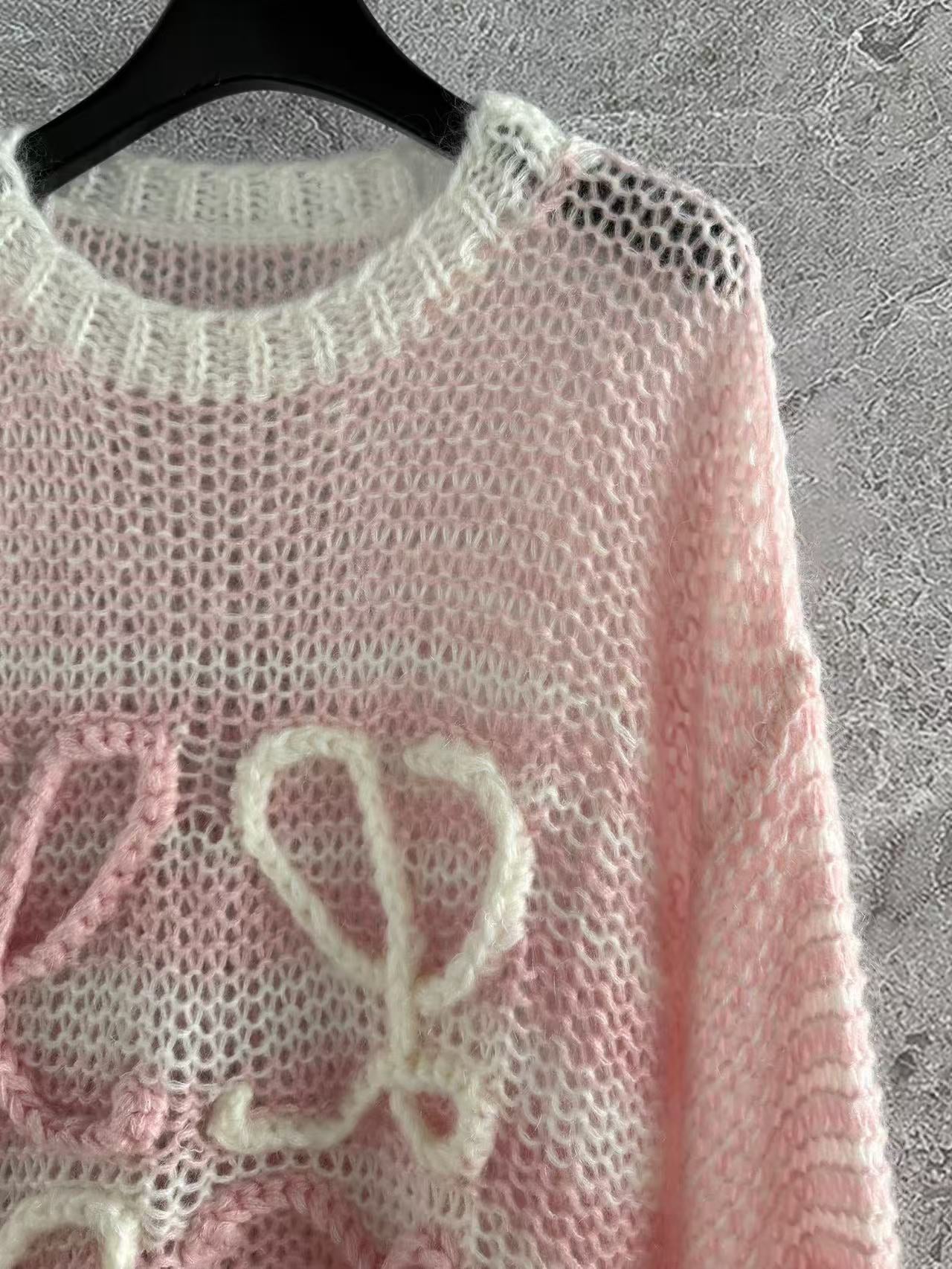 Loewe 2026 Sweater Pink White Wool