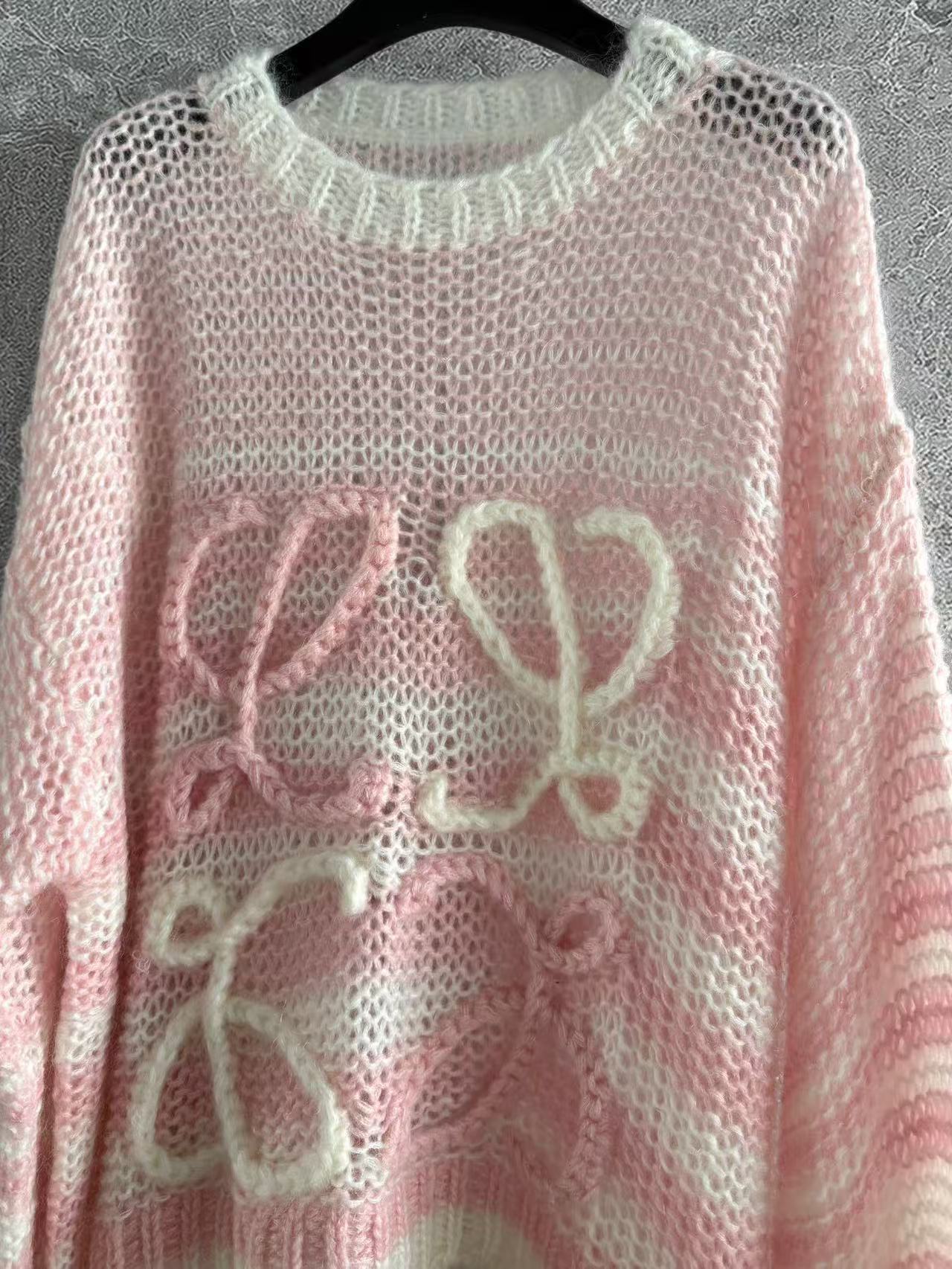 Loewe 2026 Sweater Pink White Wool