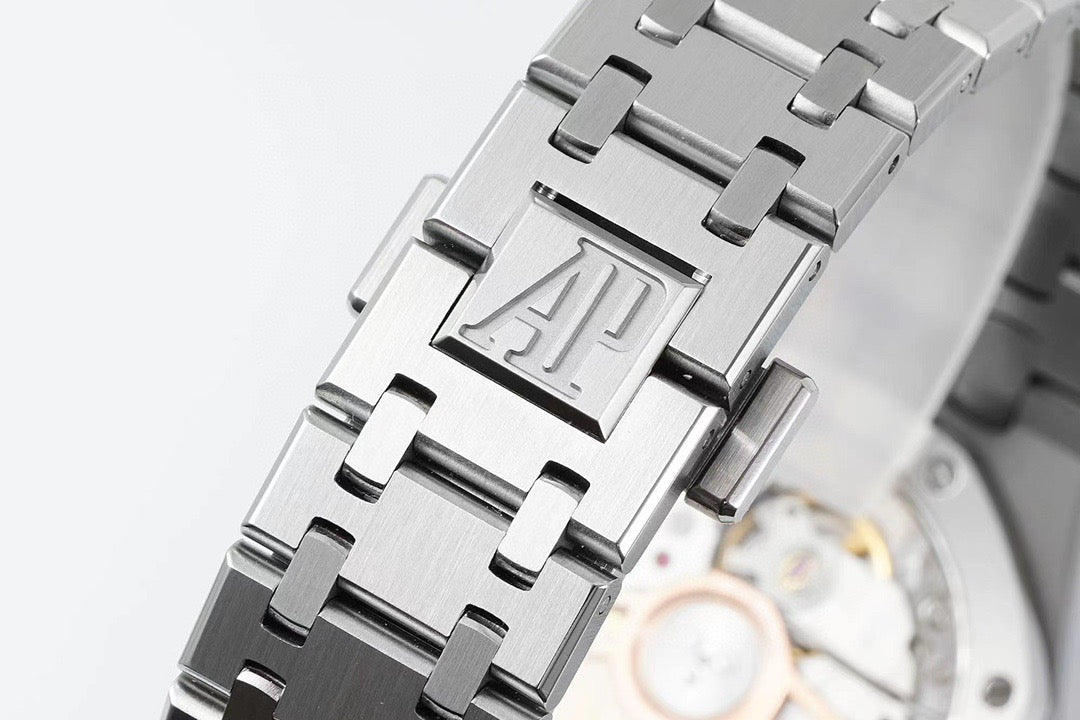 Audemars Piguet Royal Oak 34mm Blue Dial Diamond Bezel Watch
