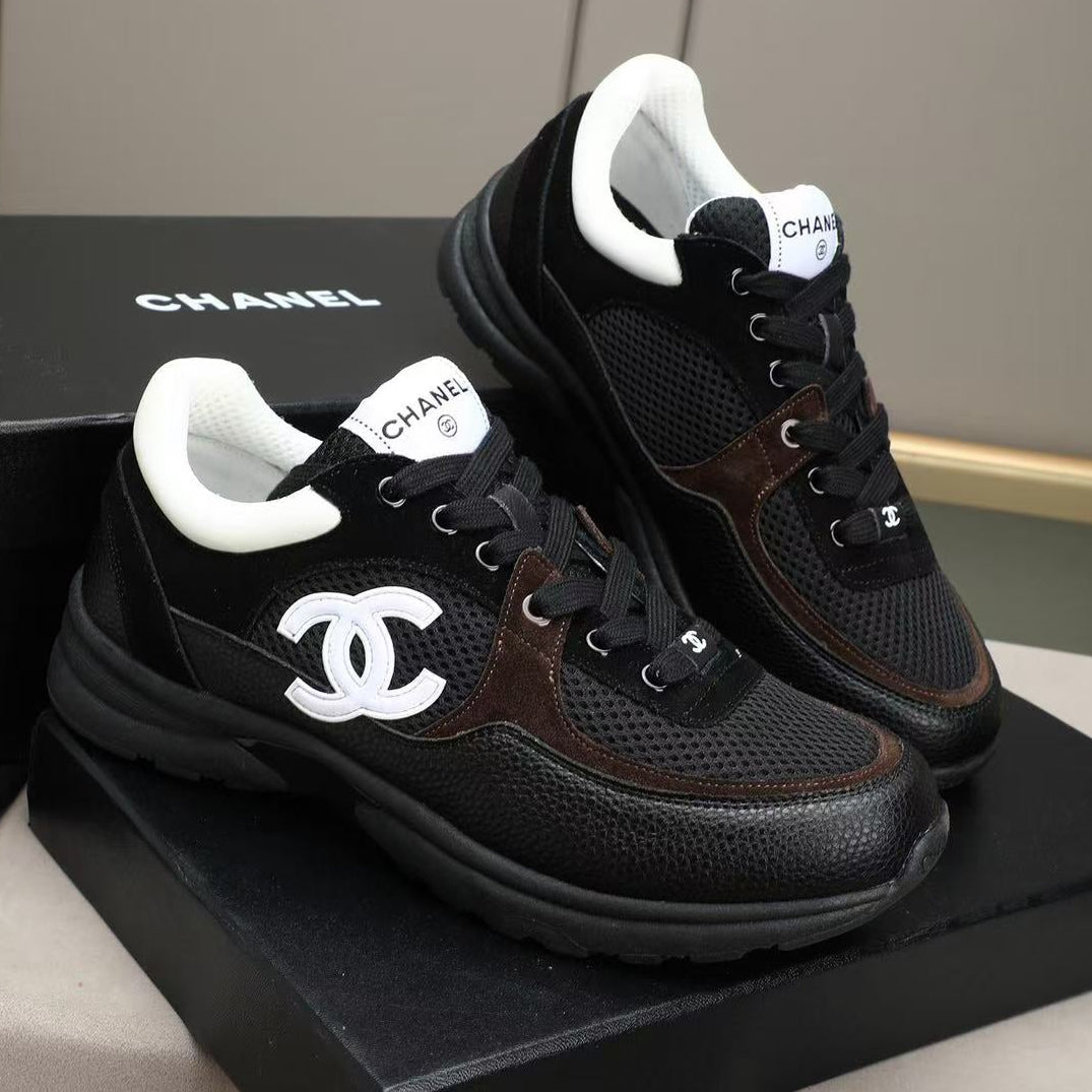Chanel 2026 Sneaker Black White Mesh Calfskin Suede