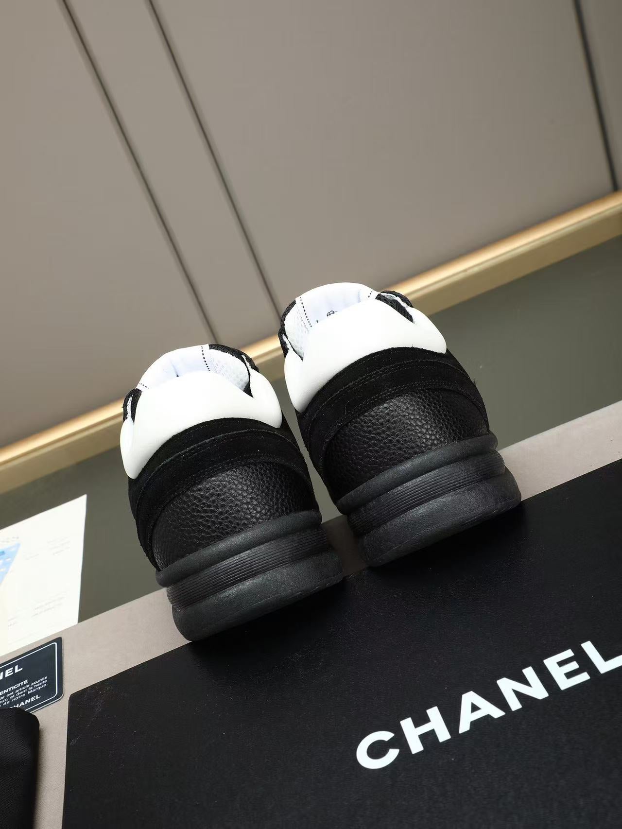Chanel 2026 Sneaker Black White Mesh Calfskin Suede