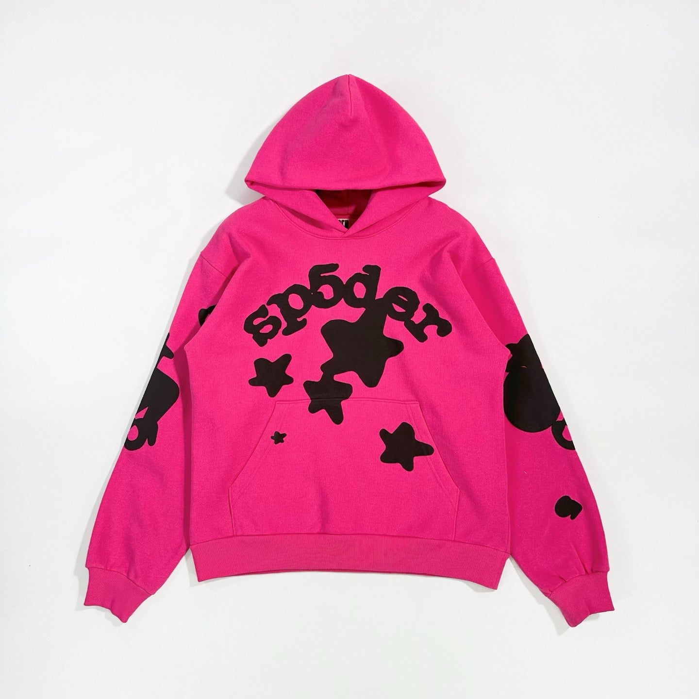 Sp5der 2026 Beluga Hoodie Pink Black Cotton