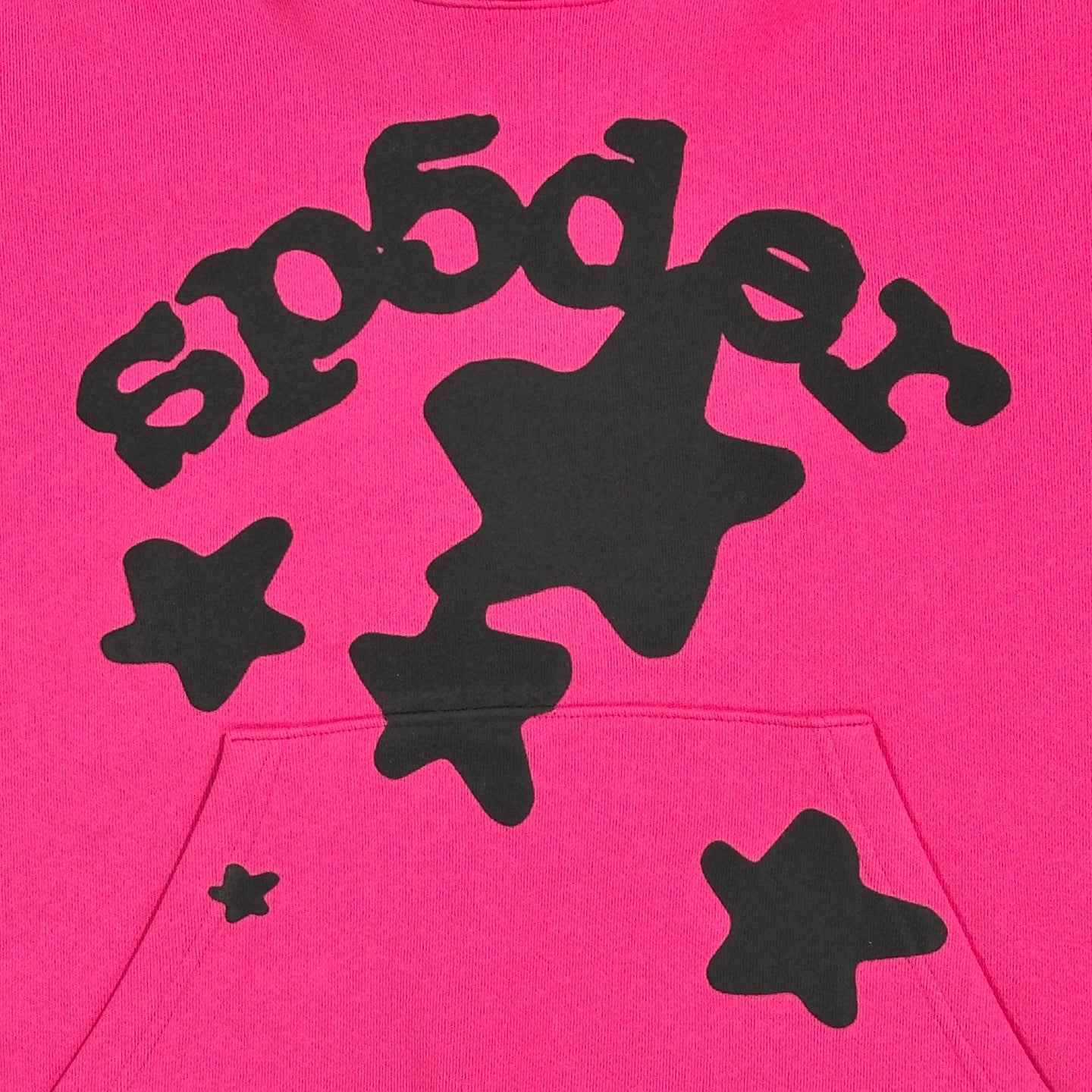Sp5der 2026 Beluga Hoodie Pink Black Cotton