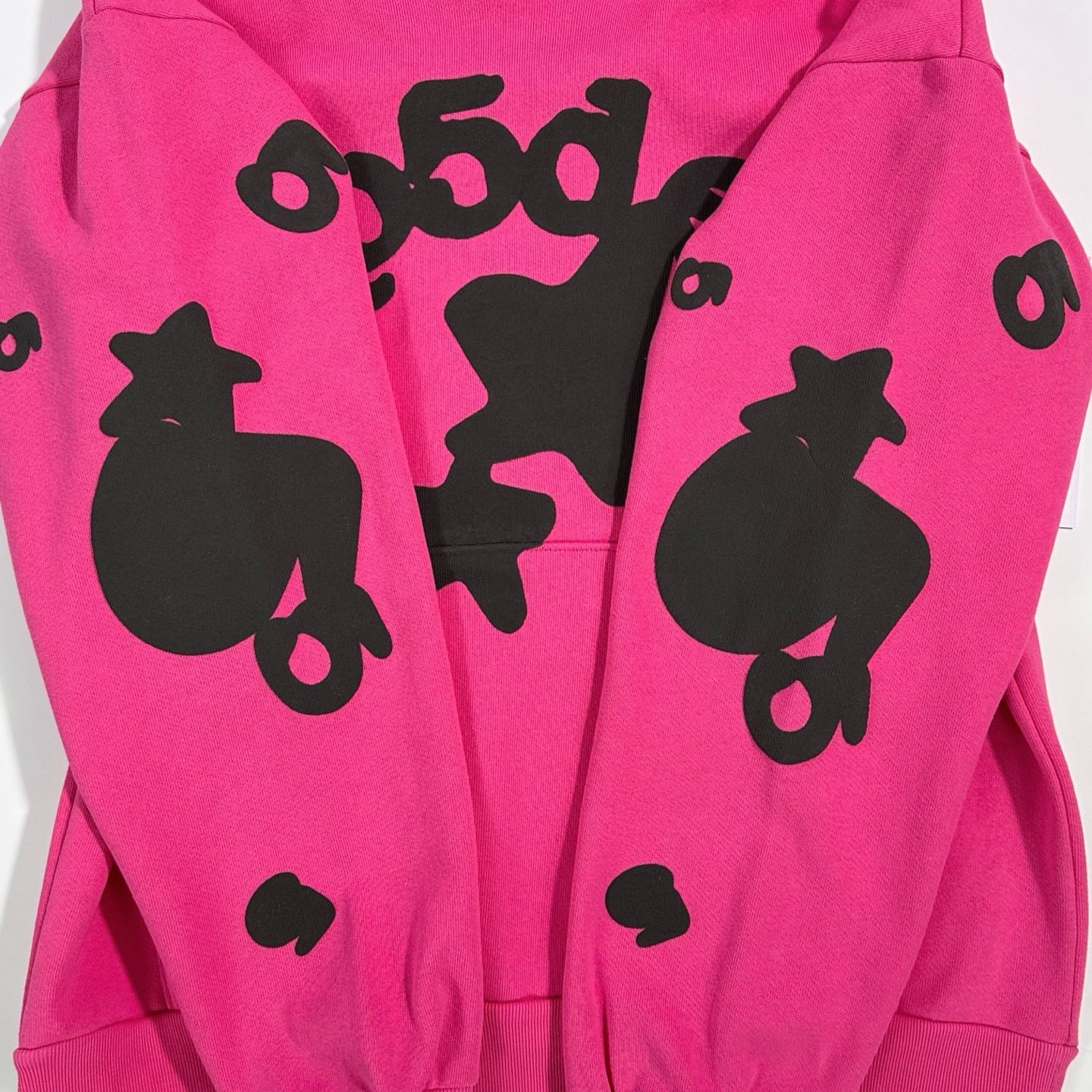Sp5der 2026 Beluga Hoodie Pink Black Cotton