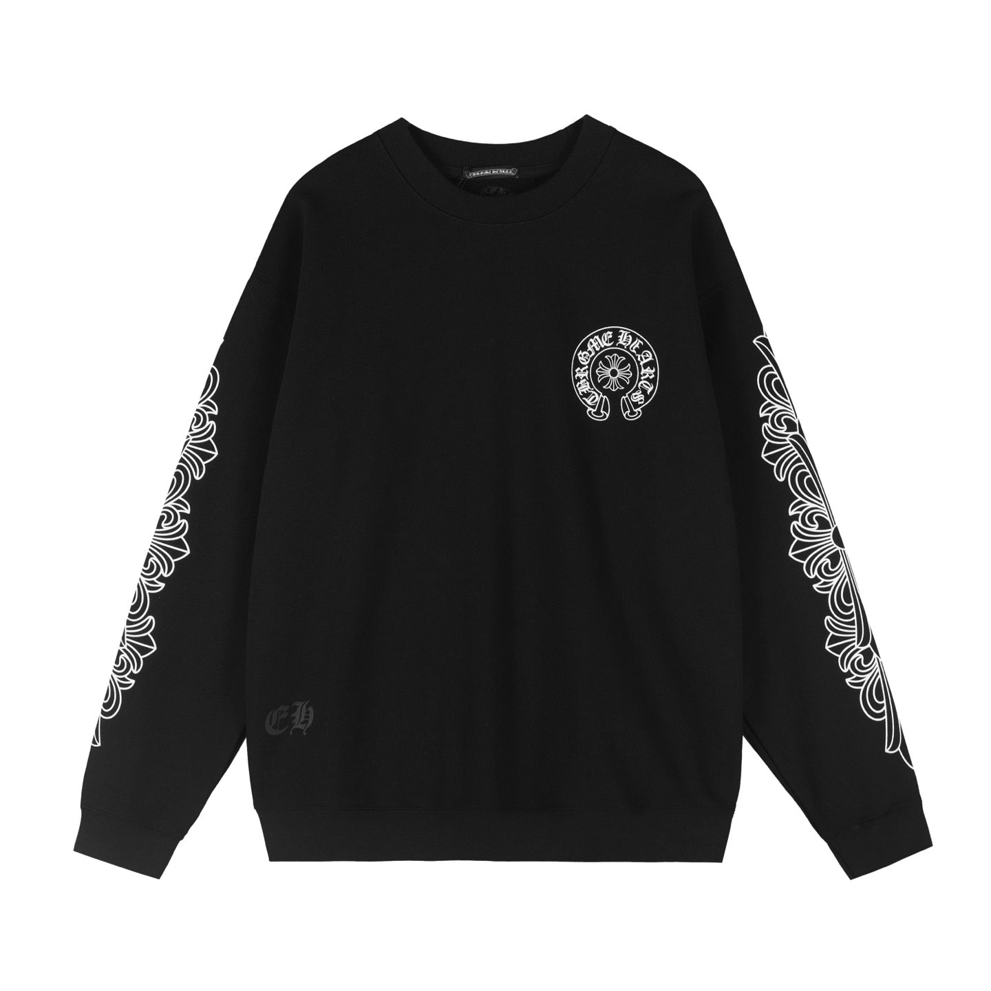Chrome Hearts 2026 Horseshoe-Print Sweatshirt Black White Cotton