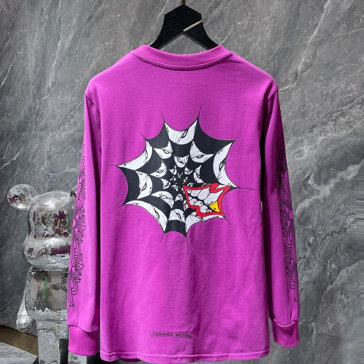 Chrome Hearts 2026 x Matty Boy Spider Long-Sleeve Shirt Purple Black Cotton