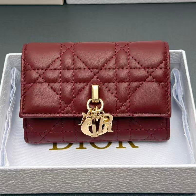 Dior 2026 Miss Dior Glycine Wallet Red Lambskin
