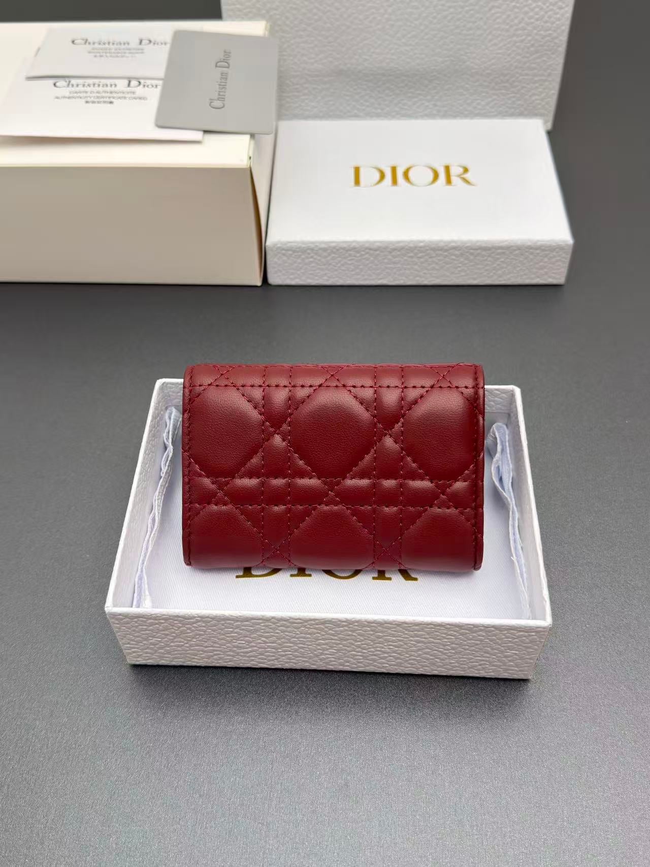 Dior 2026 Miss Dior Glycine Wallet Red Lambskin
