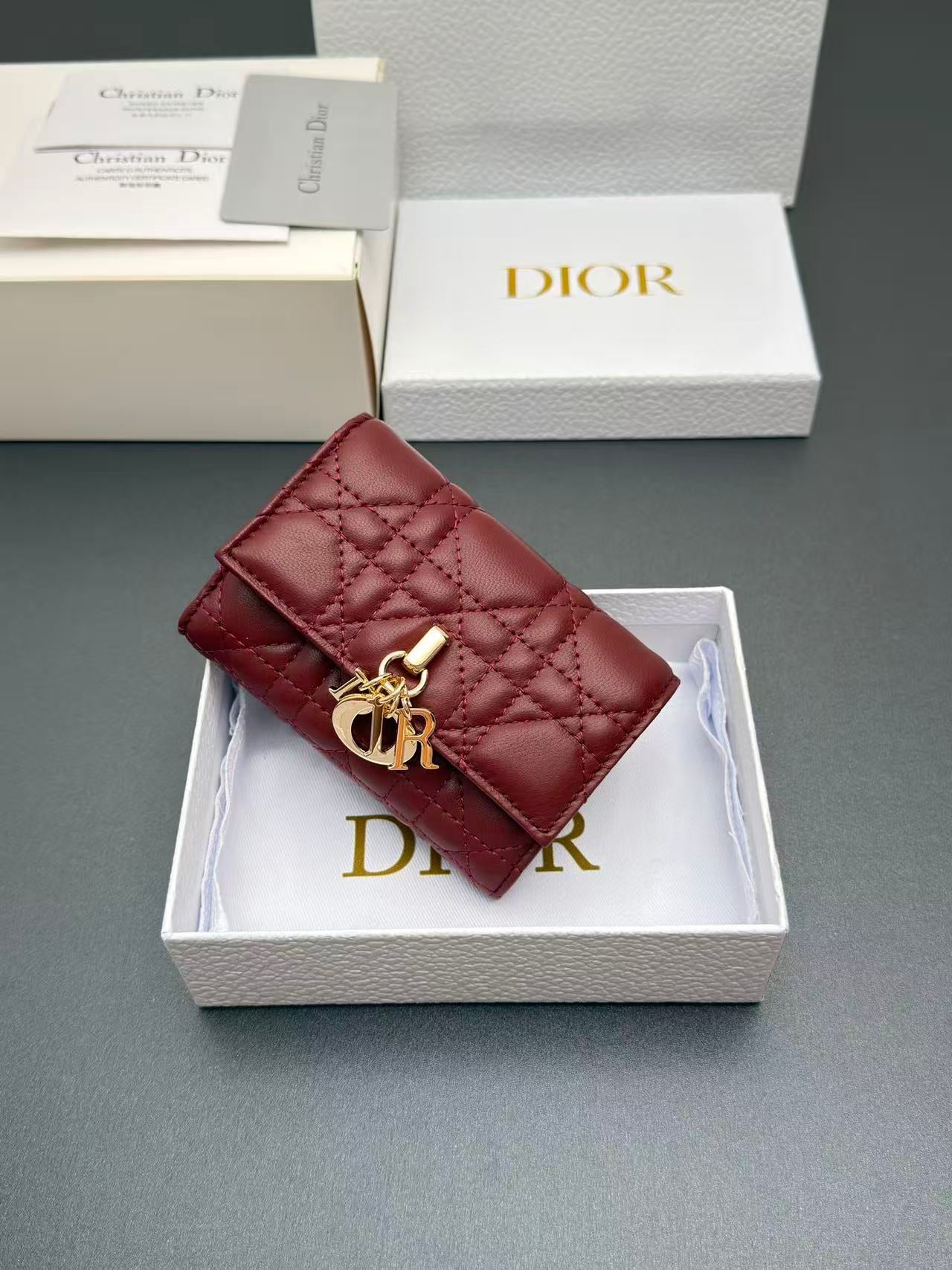 Dior 2026 Miss Dior Glycine Wallet Red Lambskin
