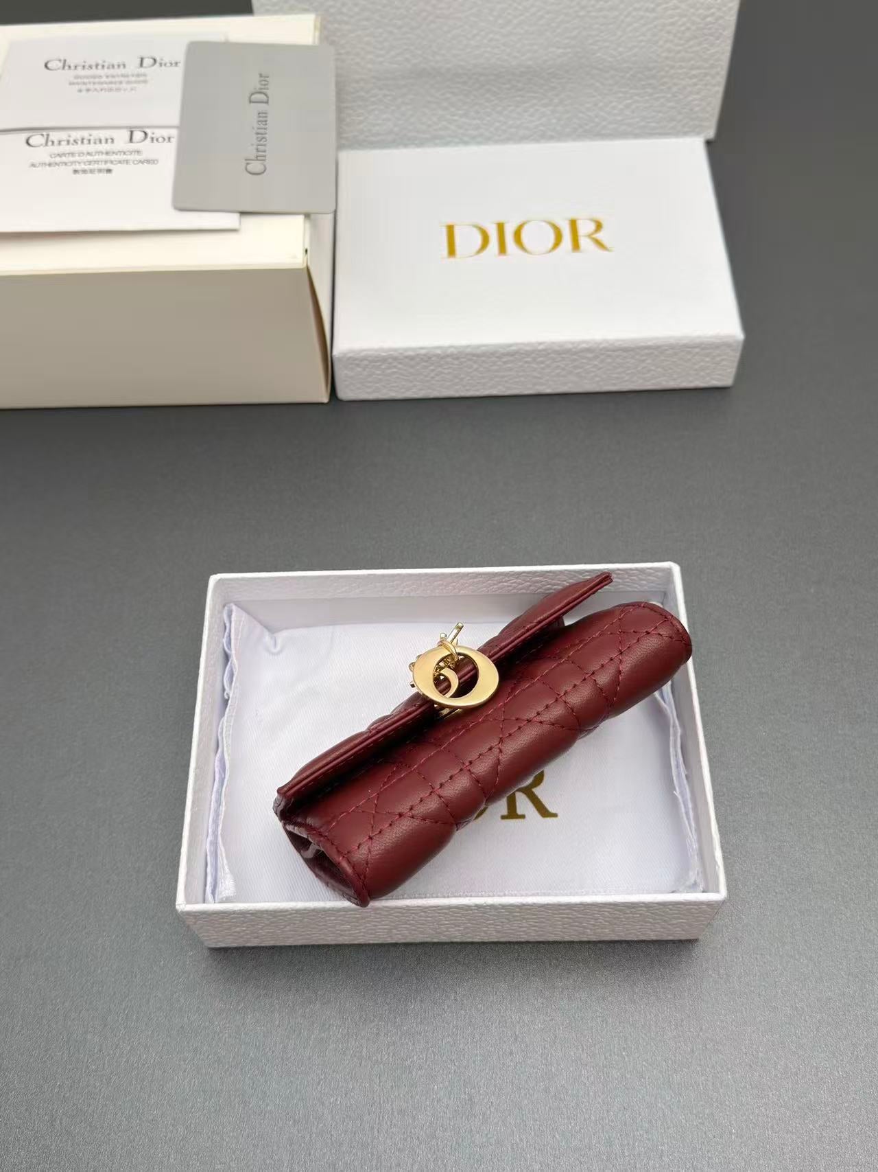 Dior 2026 Miss Dior Glycine Wallet Red Lambskin