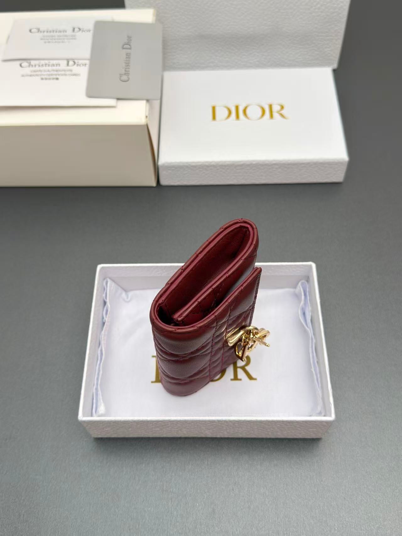 Dior 2026 Miss Dior Glycine Wallet Red Lambskin