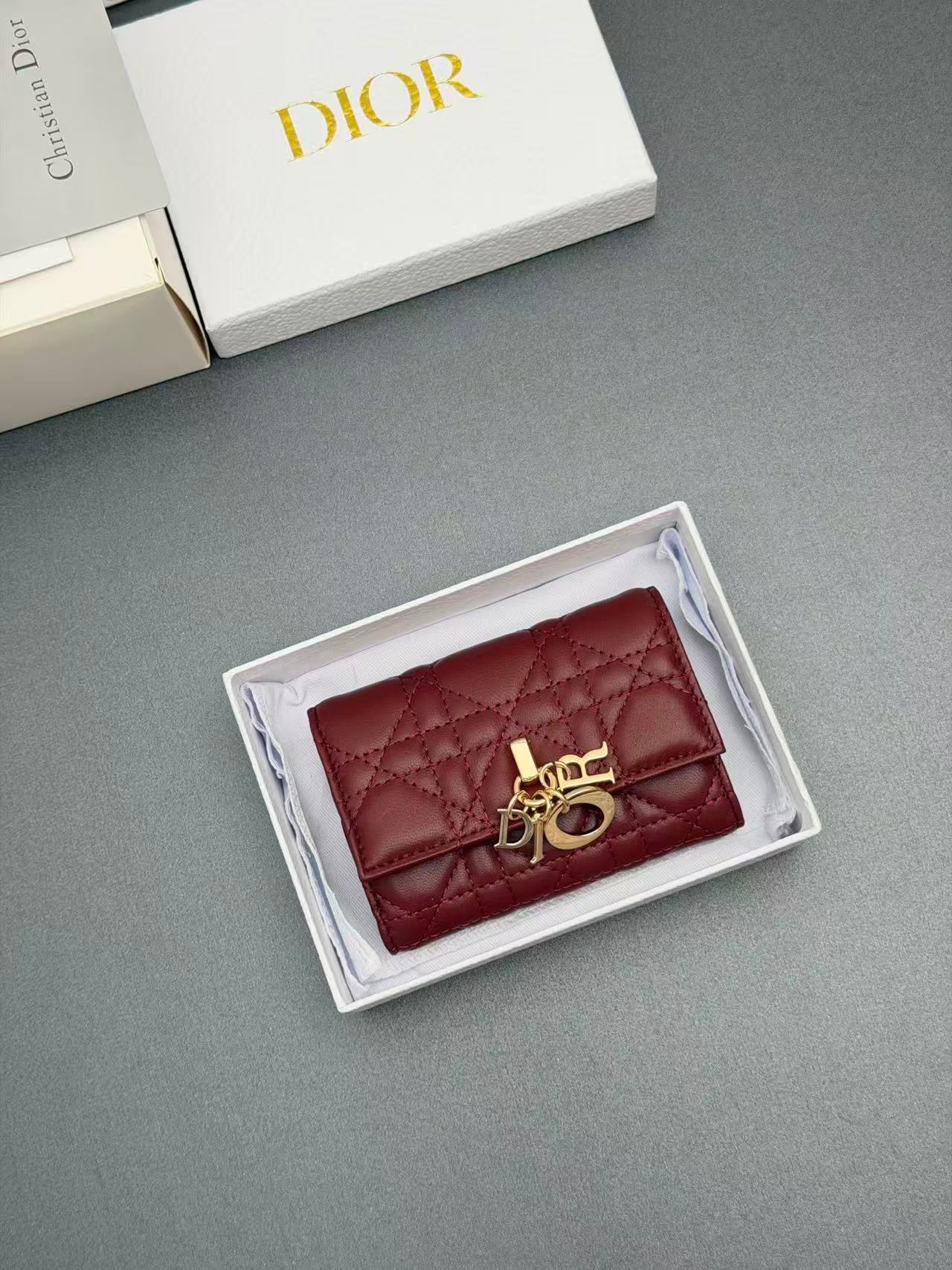 Dior 2026 Miss Dior Glycine Wallet Red Lambskin