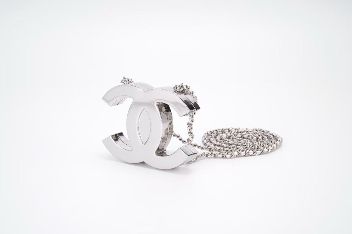 Chanel Cruise Line CC Coco Mark Chain Mirror Silver Pouch