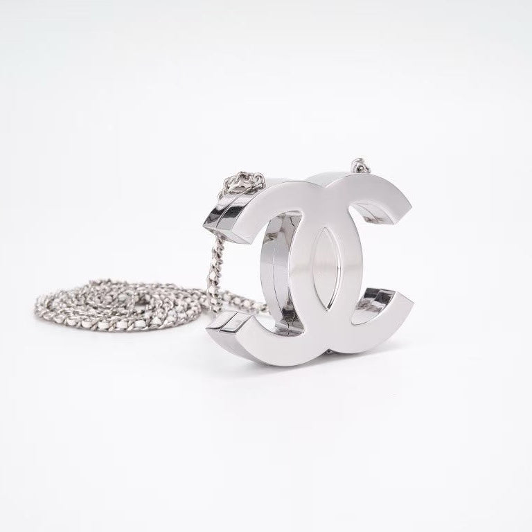 Chanel Cruise Line CC Coco Mark Chain Mirror Silver Pouch
