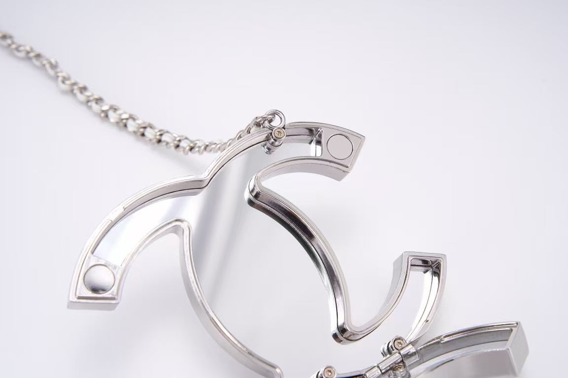 Chanel Cruise Line CC Coco Mark Chain Mirror Silver Pouch