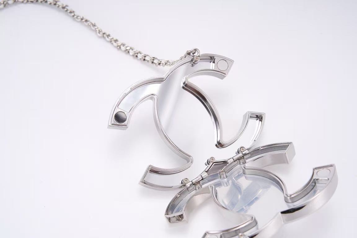 Chanel Cruise Line CC Coco Mark Chain Mirror Silver Pouch