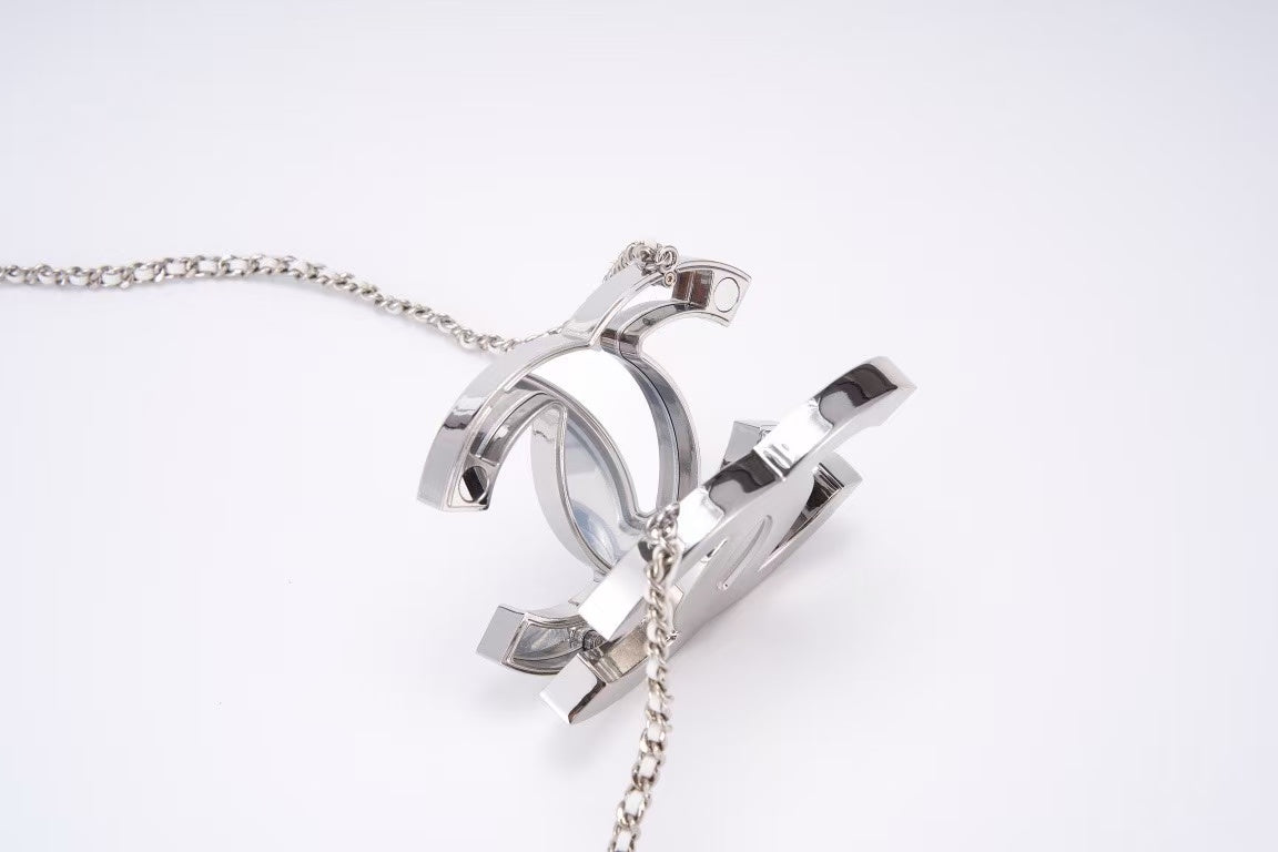 Chanel Cruise Line CC Coco Mark Chain Mirror Silver Pouch