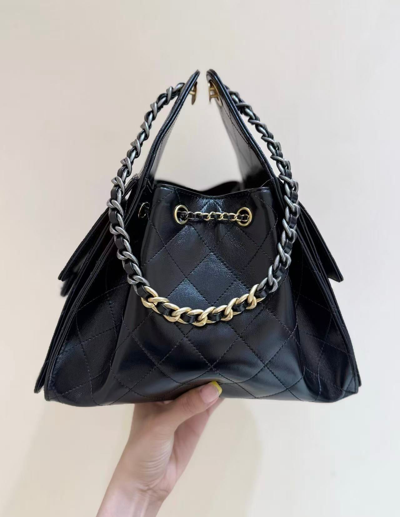 Chanel 2026 Hobo Bag 30cm Black Lambskin