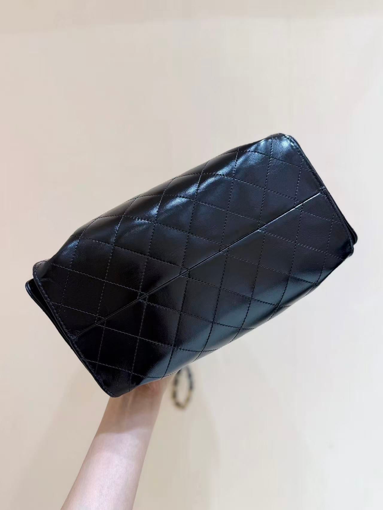 Chanel 2026 Hobo Bag 30cm Black Lambskin