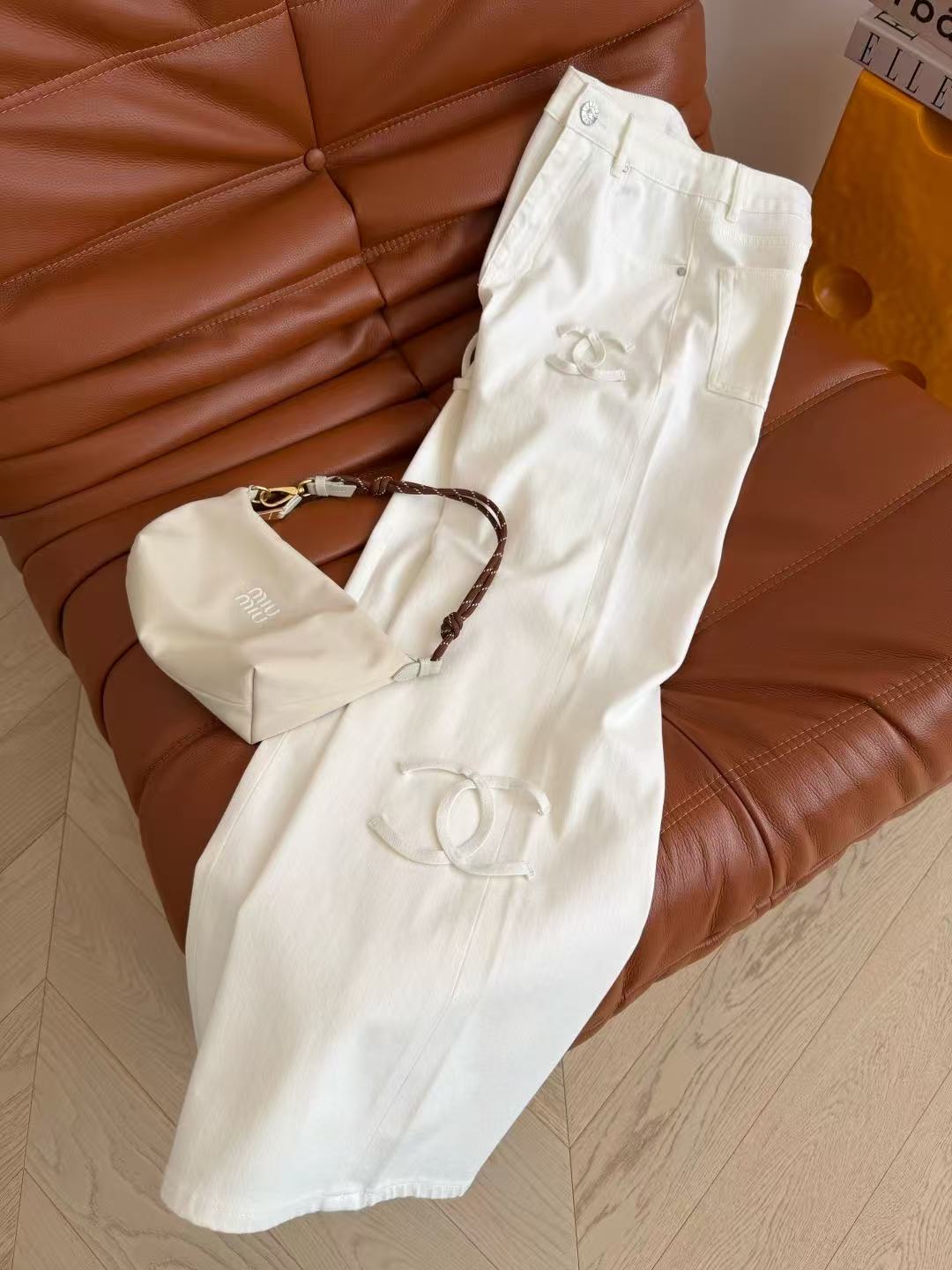 Chanel 2026 Double C Logo Jeans White Cotton