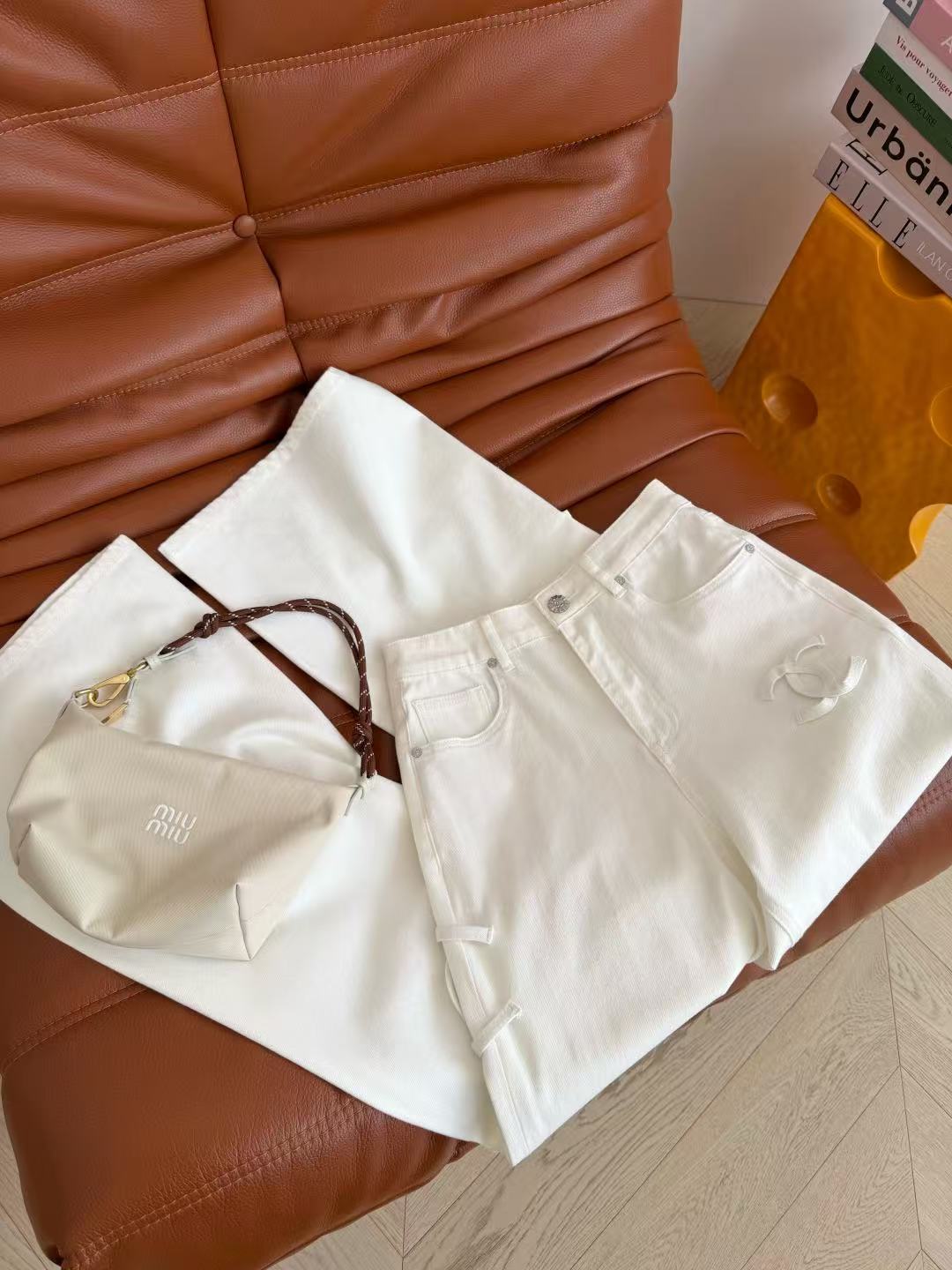 Chanel 2026 Double C Logo Jeans White Cotton