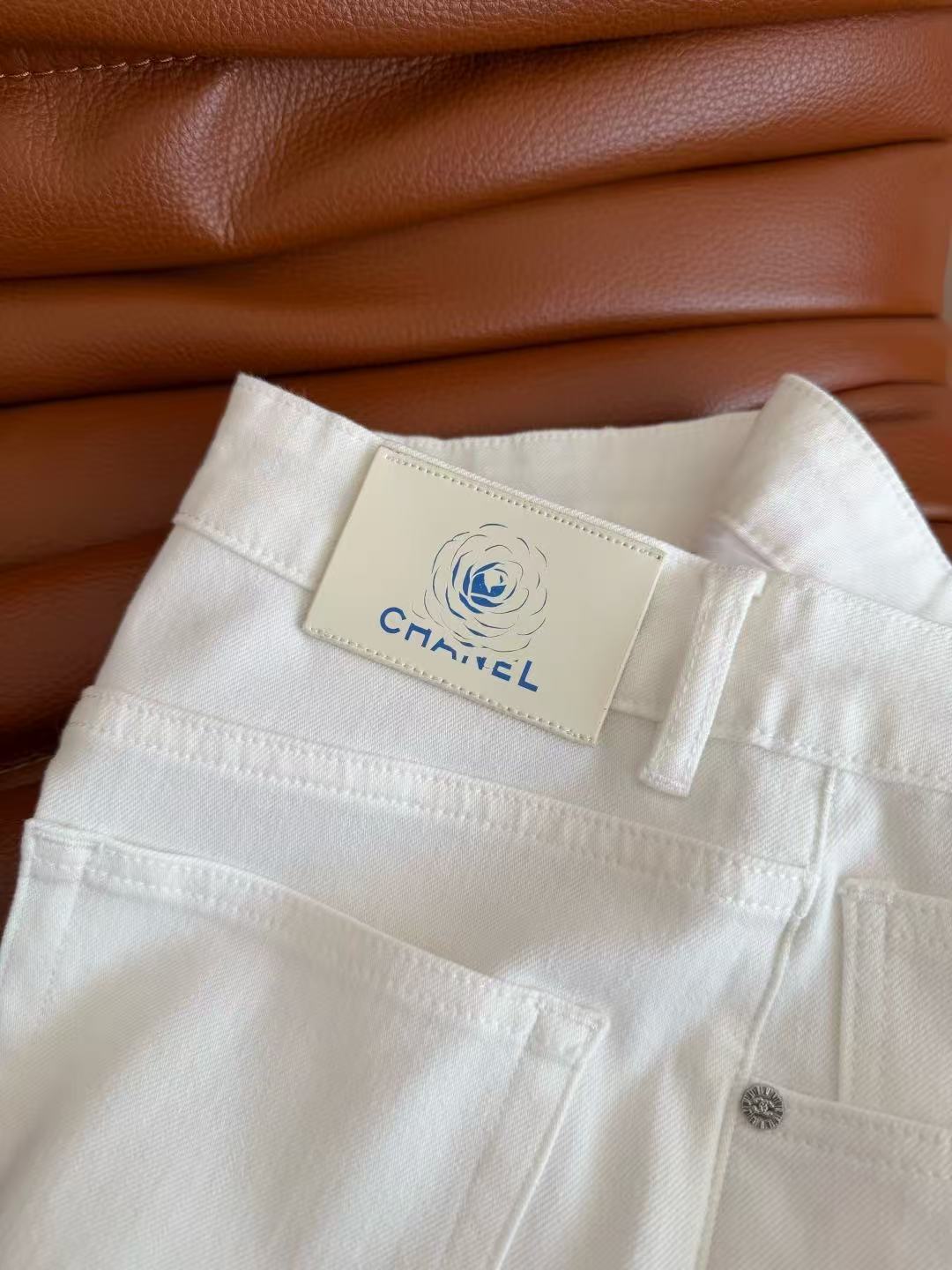 Chanel 2026 Double C Logo Jeans White Cotton