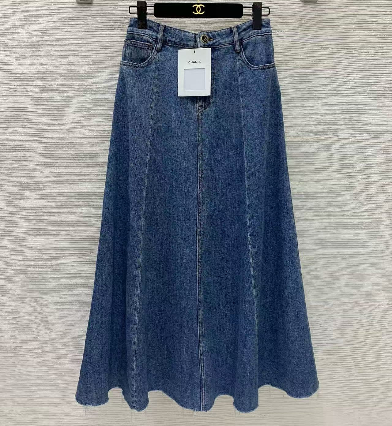 Chanel 2026 Maxi Skirt Blue Denim Cotton 411882