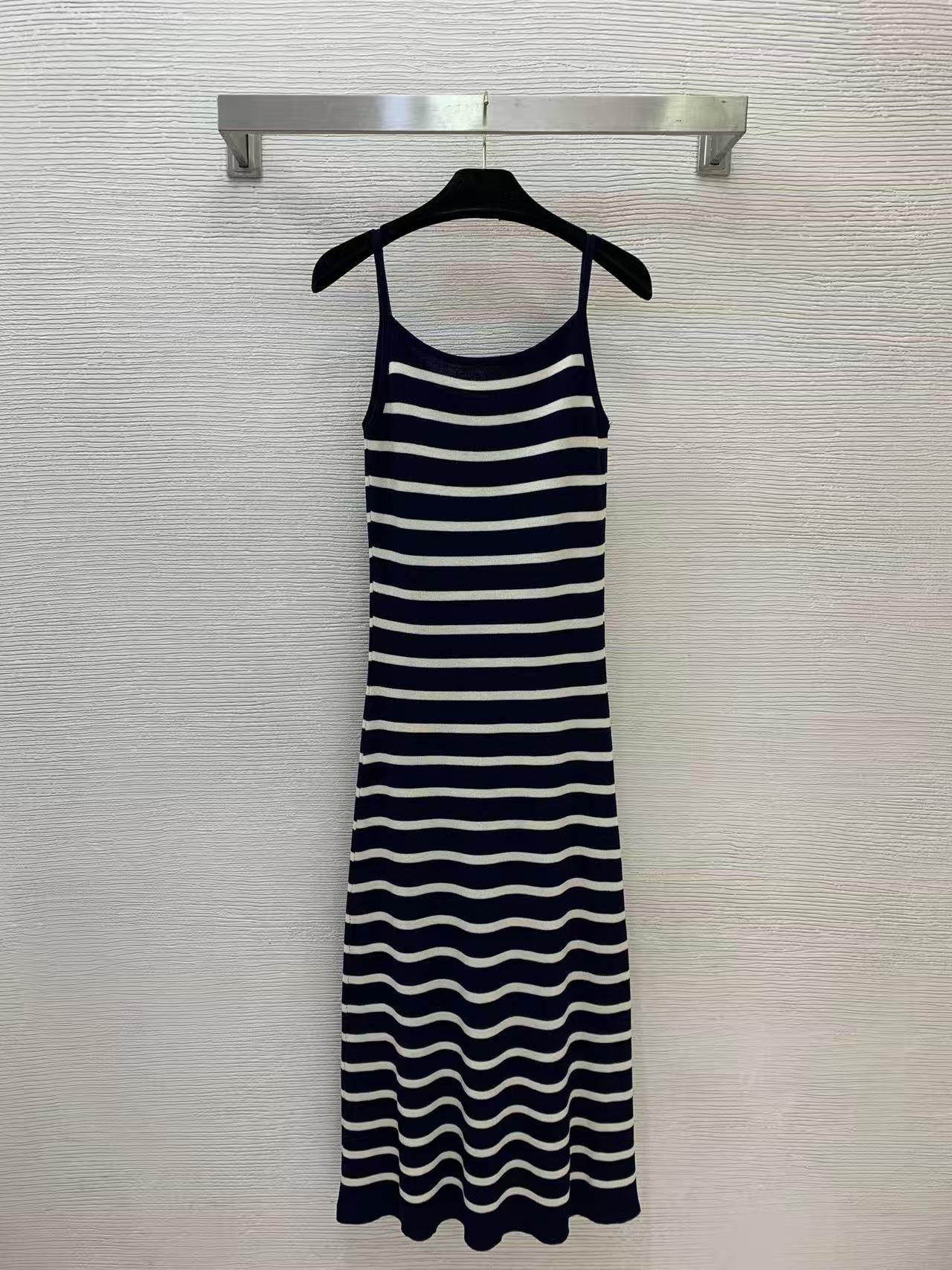 Chanel 2026 Striped Dress with Double C Wool