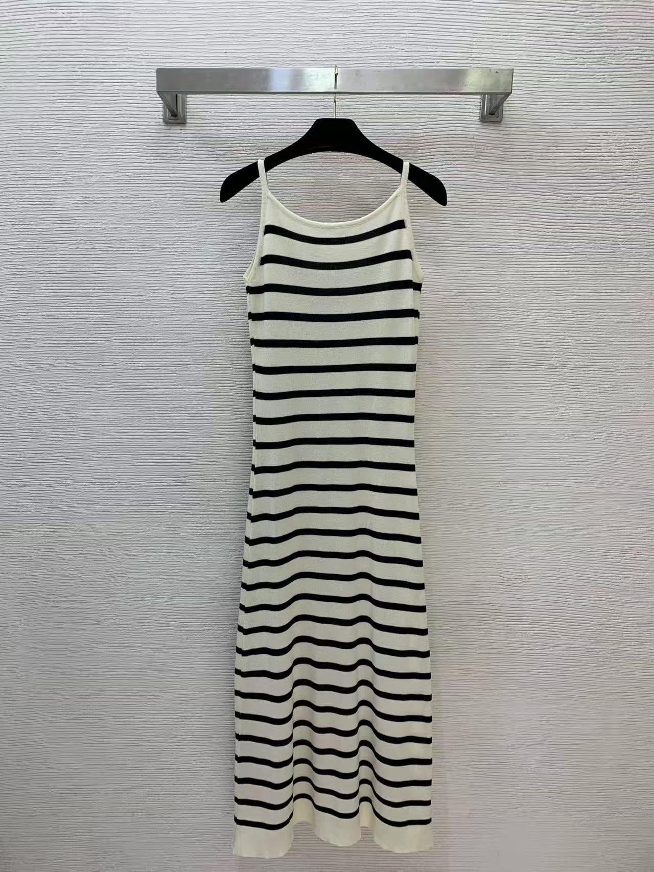 Chanel 2026 Striped Dress with Double C Wool
