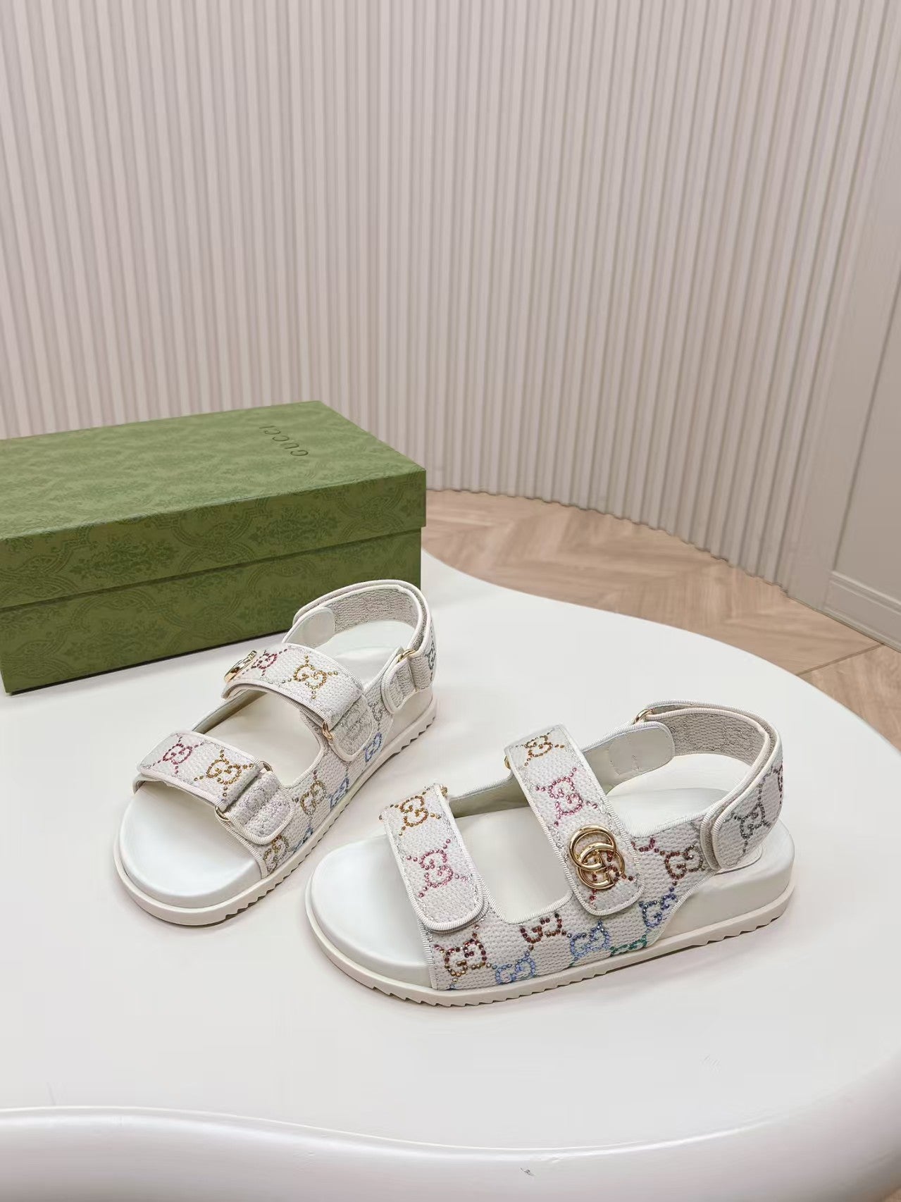 Gucci 2026 GG Pattern Sandal Canvas Leather
