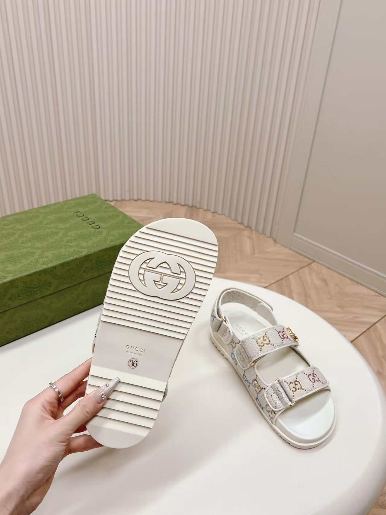 Gucci 2026 GG Pattern Sandal Canvas Leather
