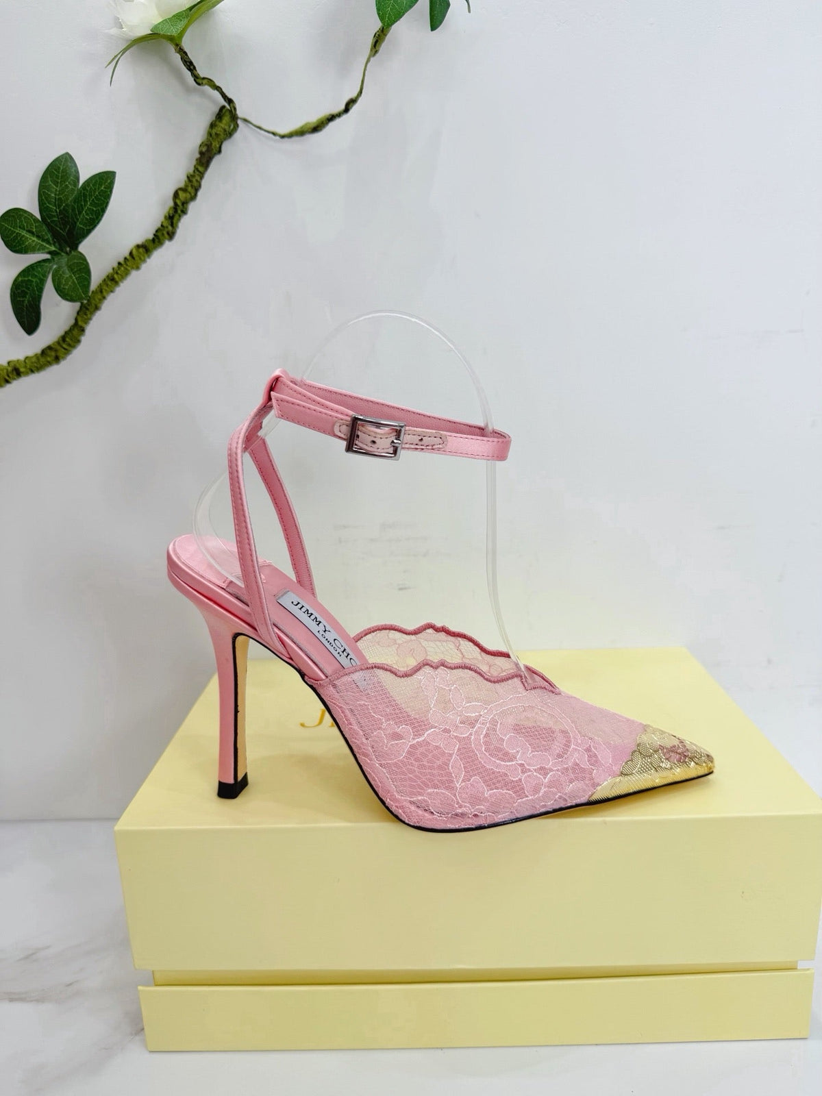 Jimmy Choo 2026 Faiz 100 Pump Gold Toe Lace Leather