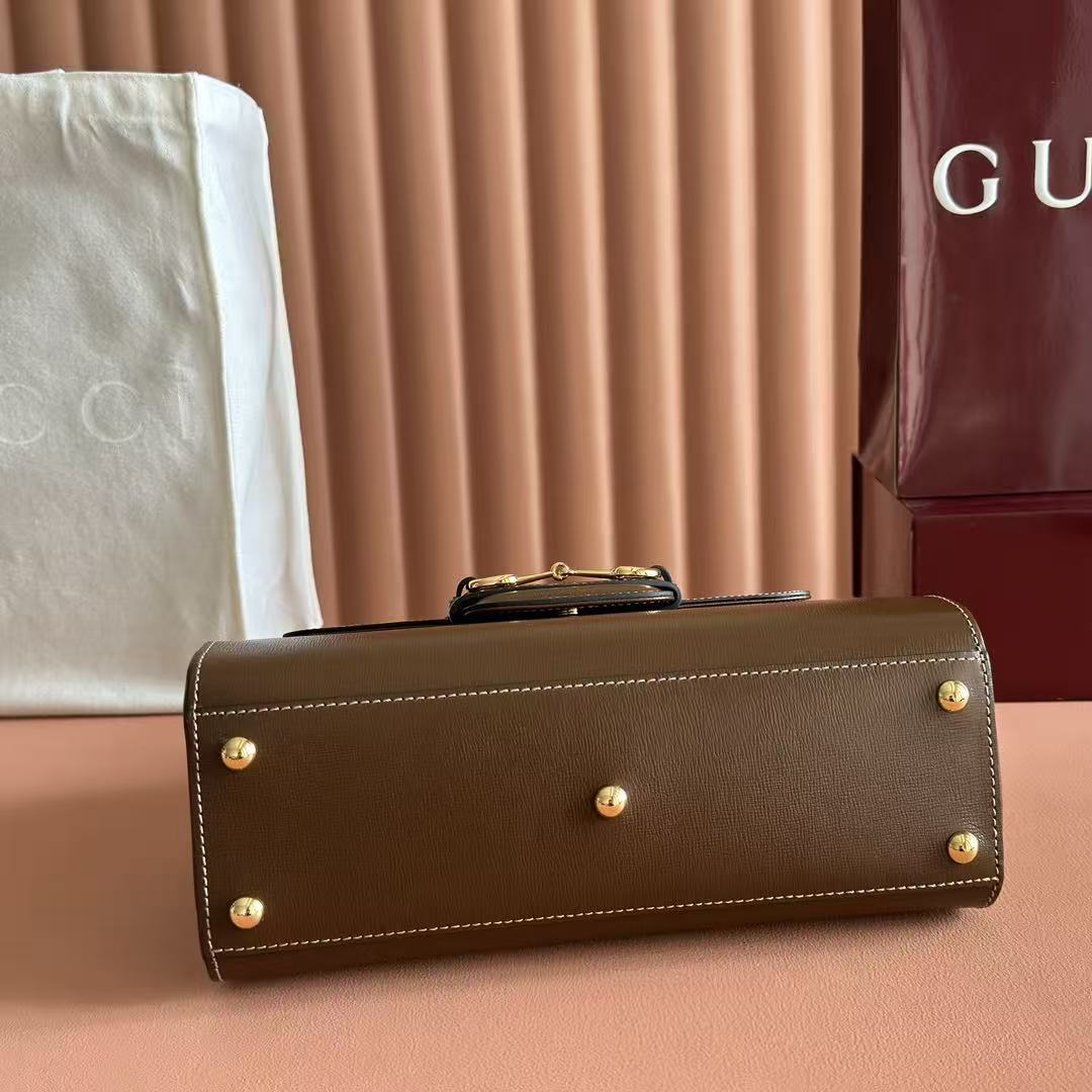Gucci 2026 Horsebit 1955 Bag 29cm Brown Calfskin Gold Hardware