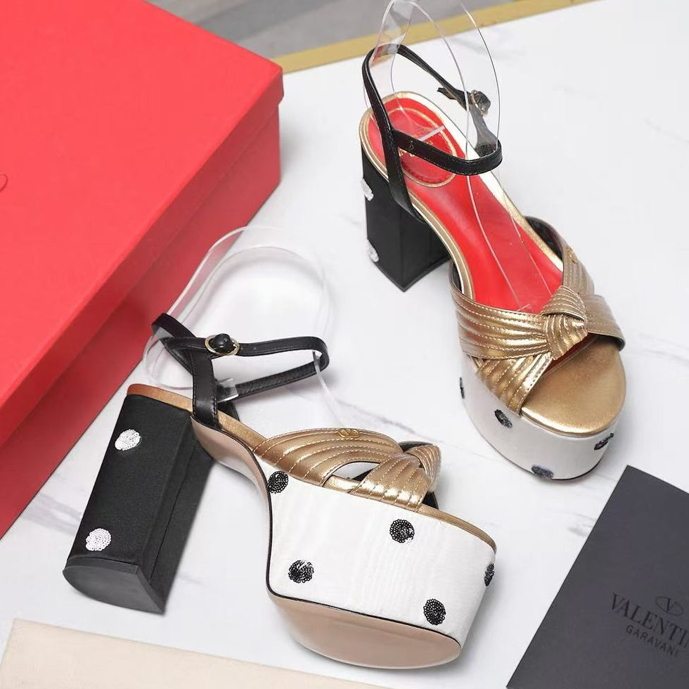 Valentino 2026 Garavani Crasher Sandal 125mm Gold Mettalic Leather