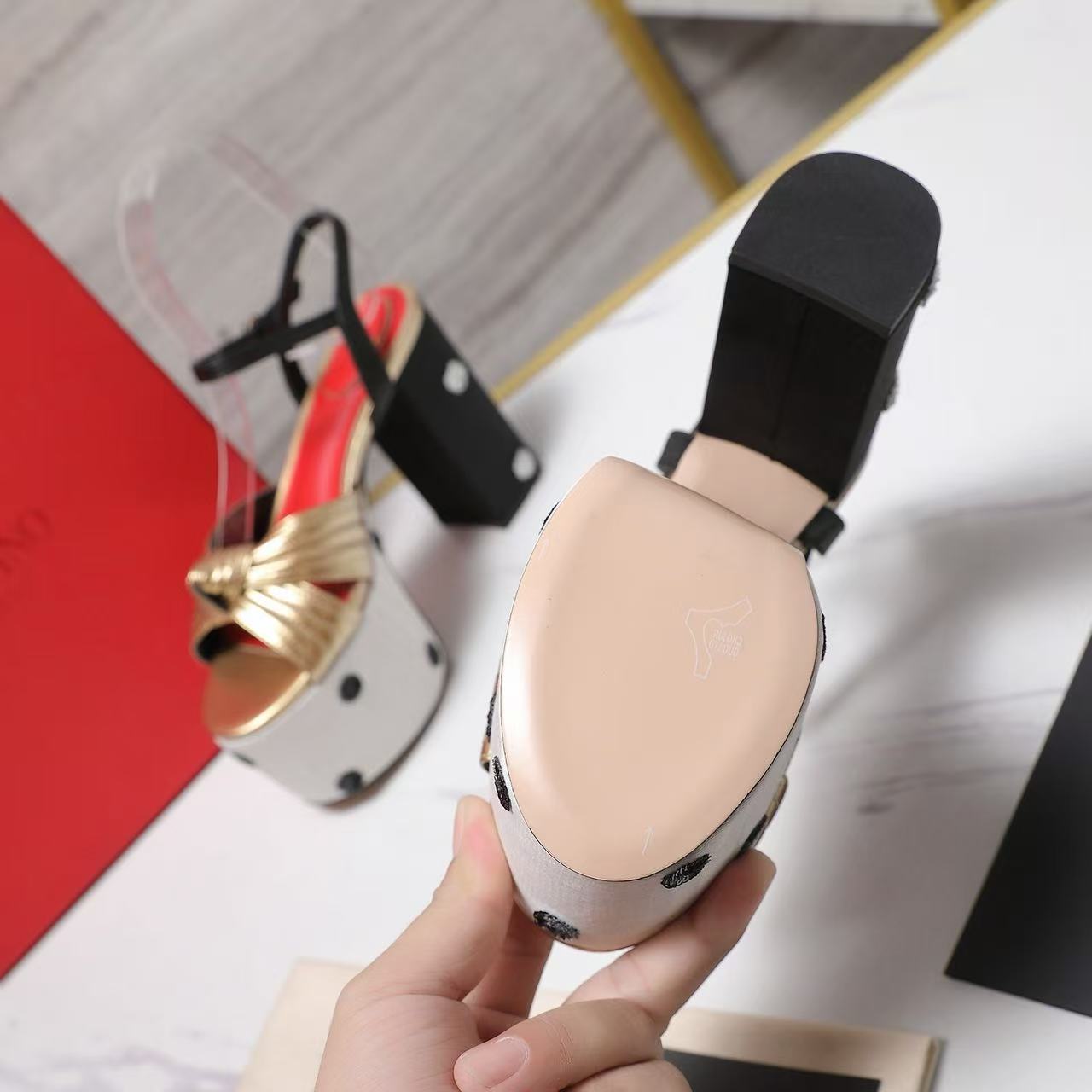 Valentino 2026 Garavani Crasher Sandal 125mm Gold Mettalic Leather