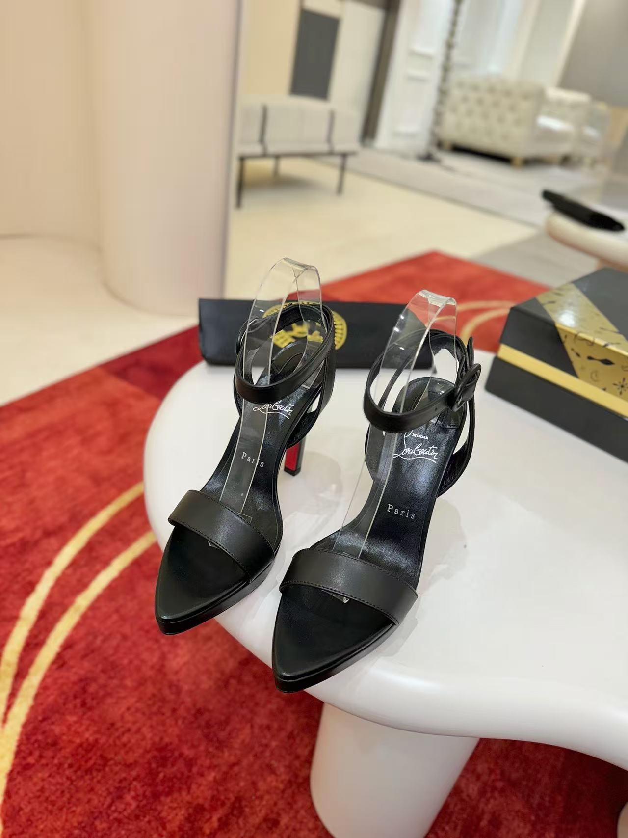 Christian Louboutin 2026 Fanny Sandal 120mm Black Leather