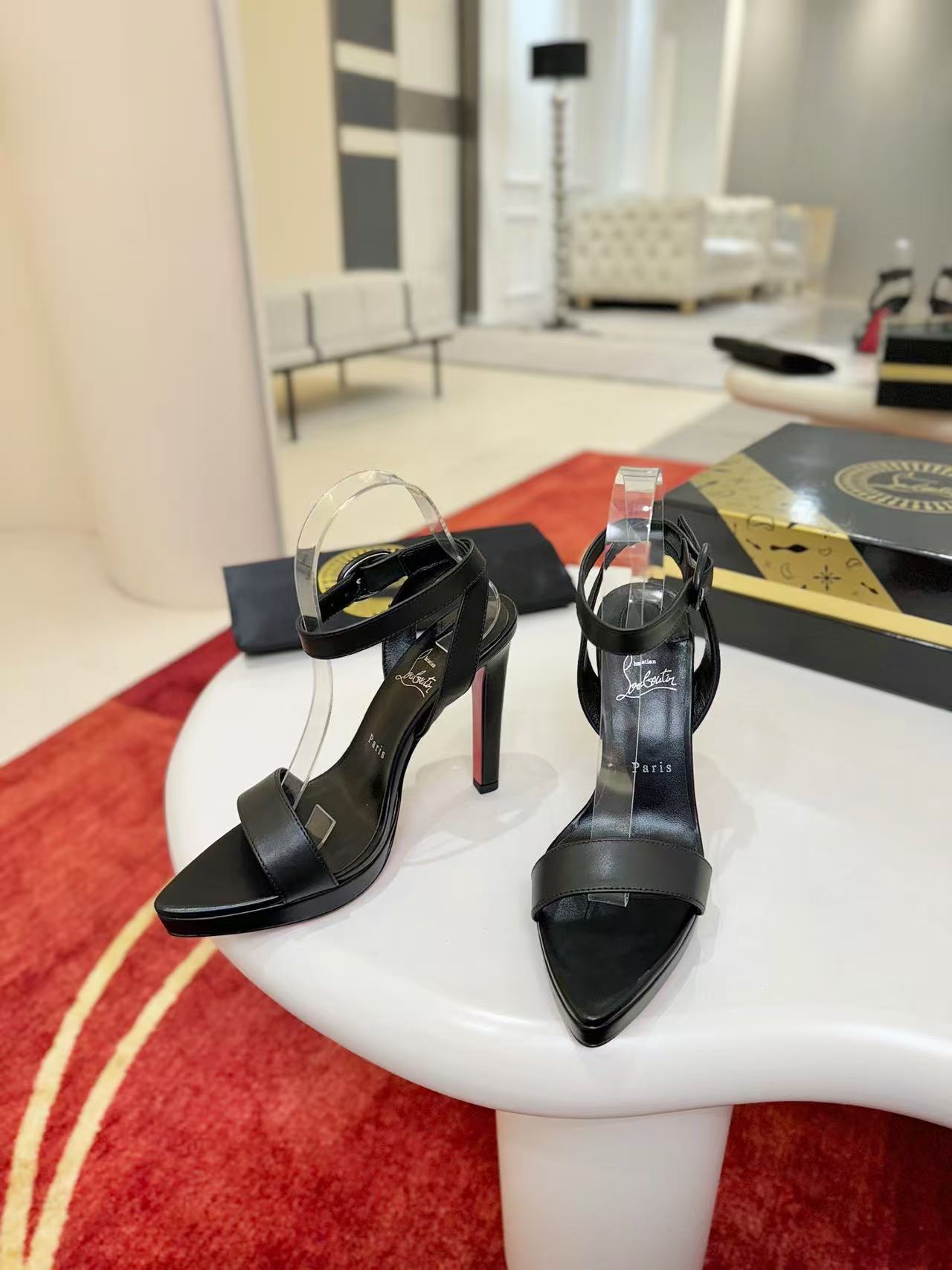 Christian Louboutin 2026 Fanny Sandal 120mm Black Leather