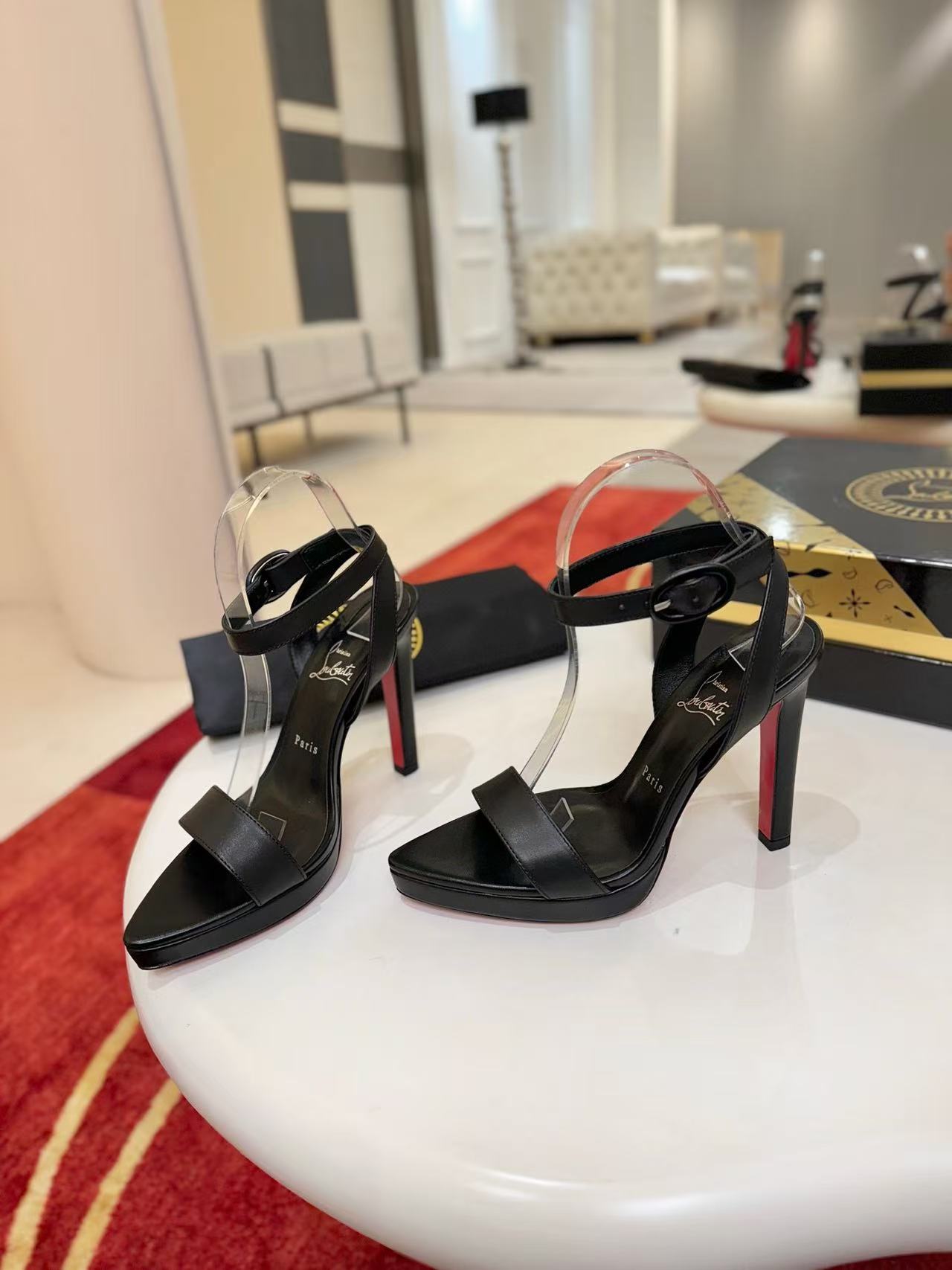 Christian Louboutin 2026 Fanny Sandal 120mm Black Leather