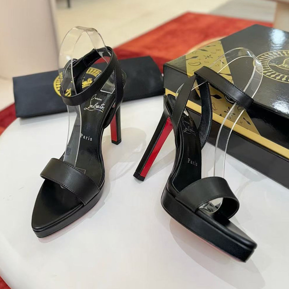 Christian Louboutin 2026 Fanny Sandal 120mm Black Leather