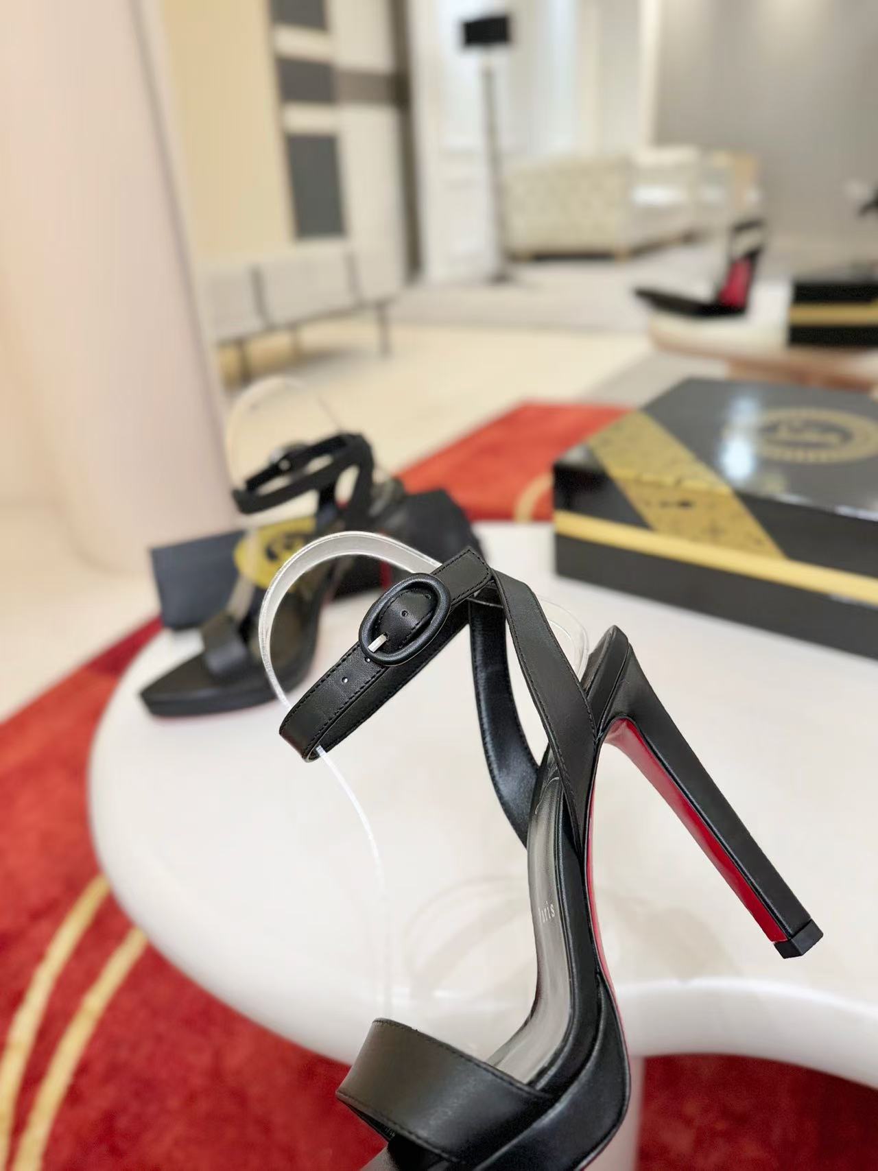Christian Louboutin 2026 Fanny Sandal 120mm Black Leather