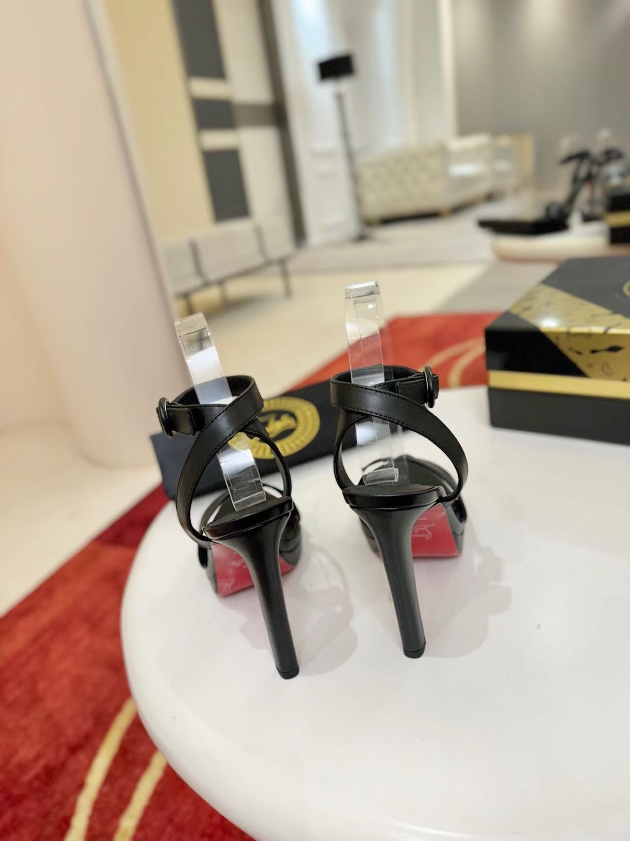 Christian Louboutin 2026 Fanny Sandal 120mm Black Leather