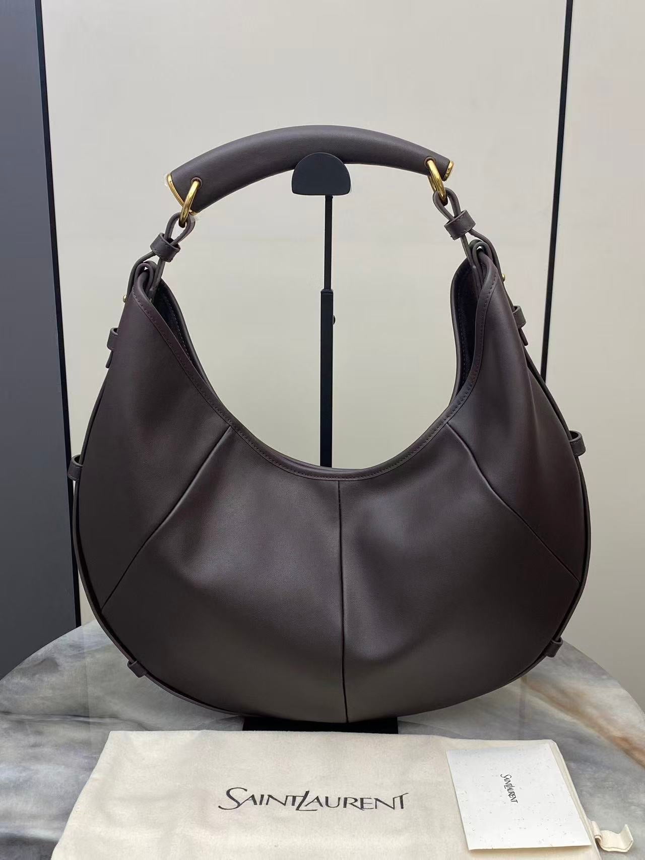 YSL 2026 Mombasa Bag 40cm Chocolate Leather
