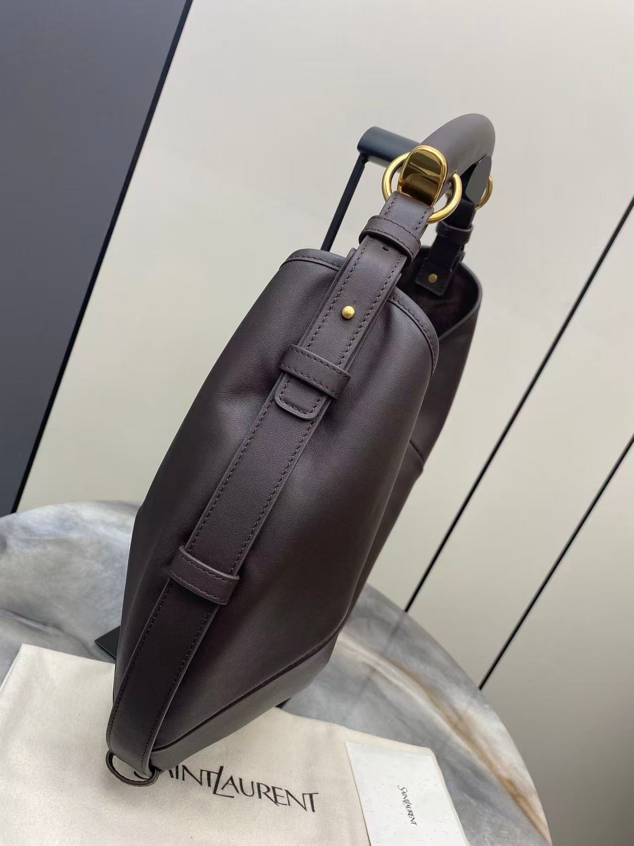 YSL 2026 Mombasa Bag 40cm Chocolate Leather