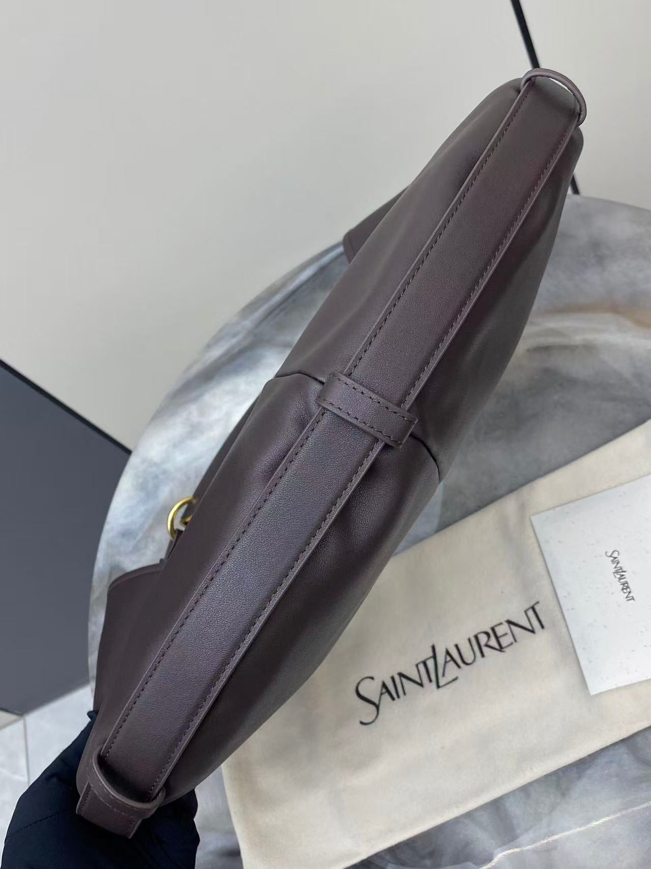 YSL 2026 Mombasa Bag 40cm Chocolate Leather