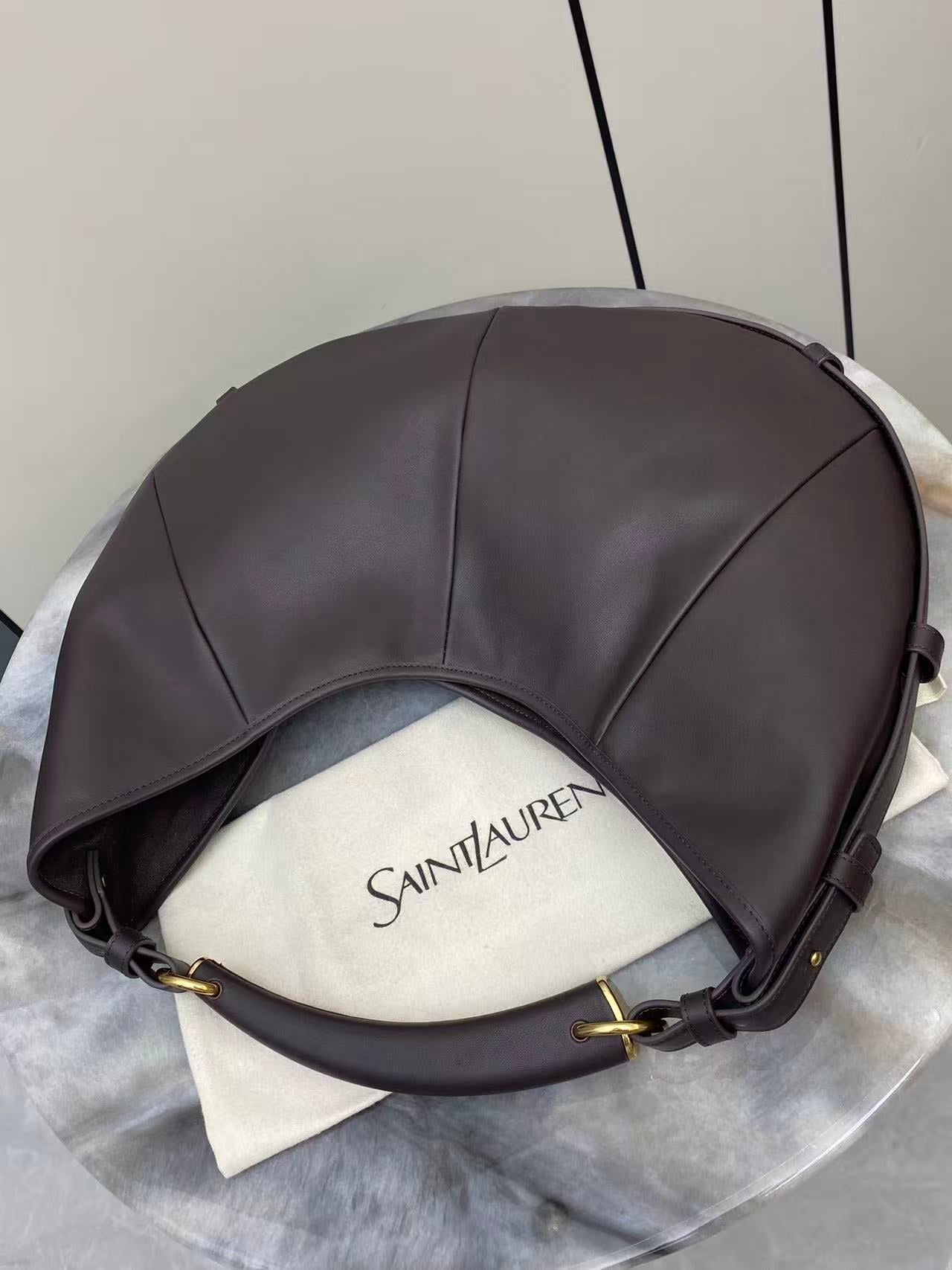 YSL 2026 Mombasa Bag 40cm Chocolate Leather