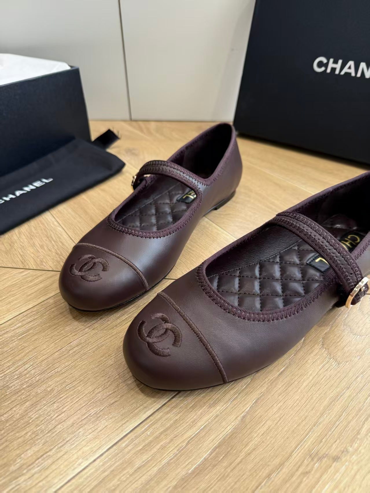 Chanel 2026 Ballet Flat Quilted Leather With CC Logo