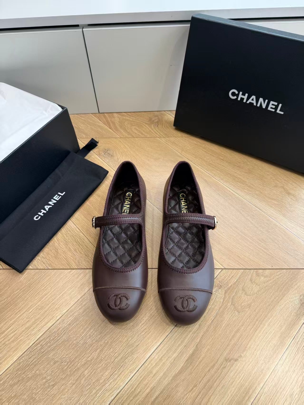 Chanel 2026 Ballet Flat Quilted Leather With CC Logo