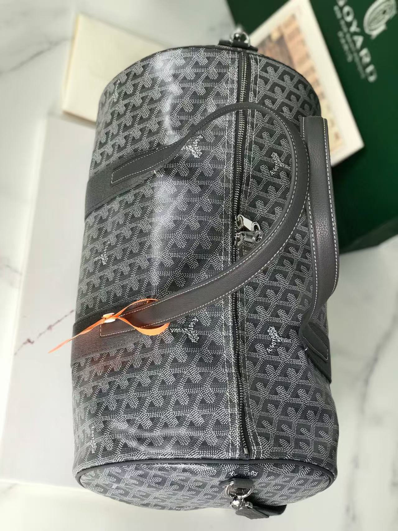 Goyard 2026 Barrel 40 Sport Bag Grey Canvas