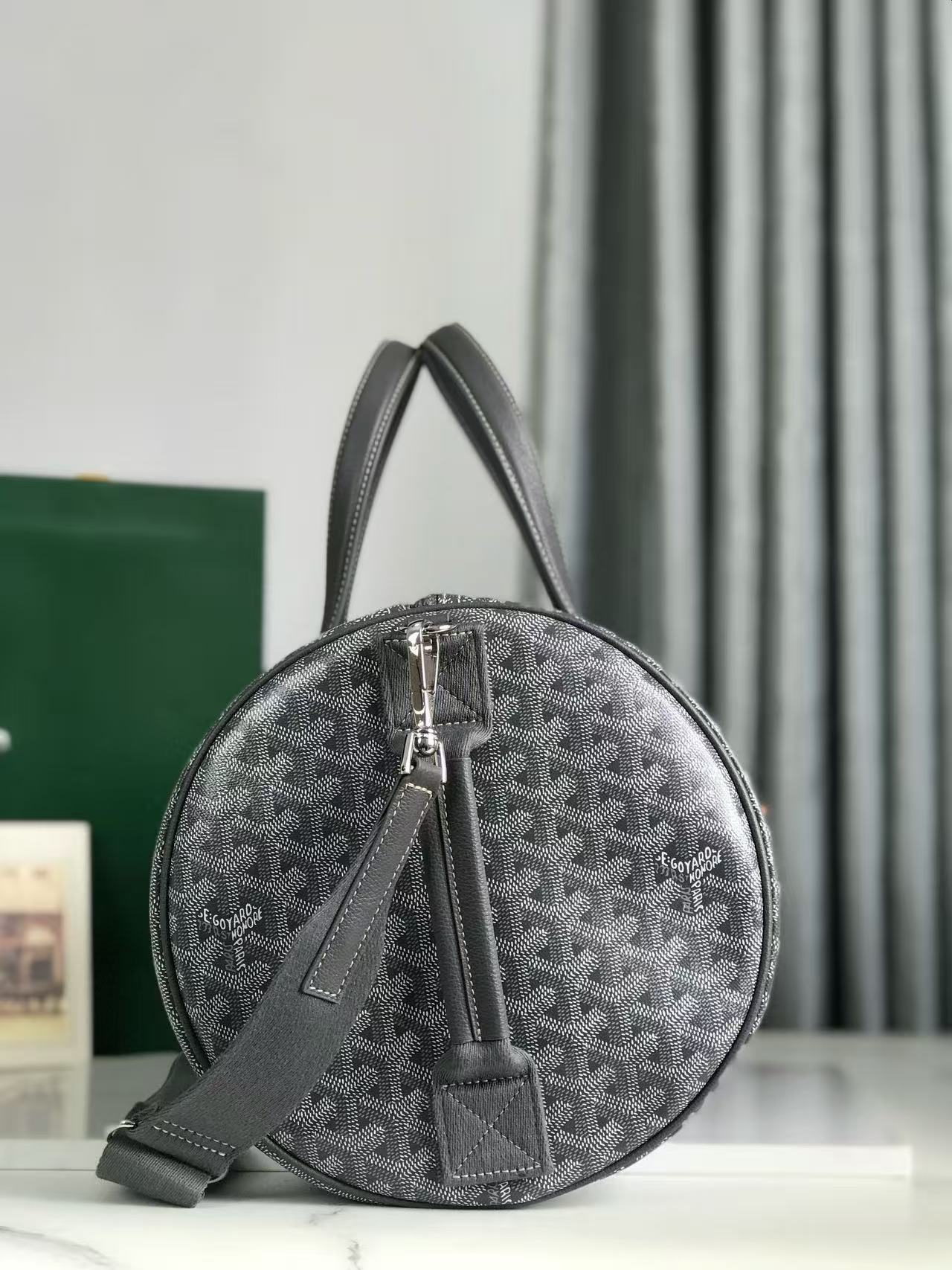 Goyard 2026 Barrel 40 Sport Bag Grey Canvas