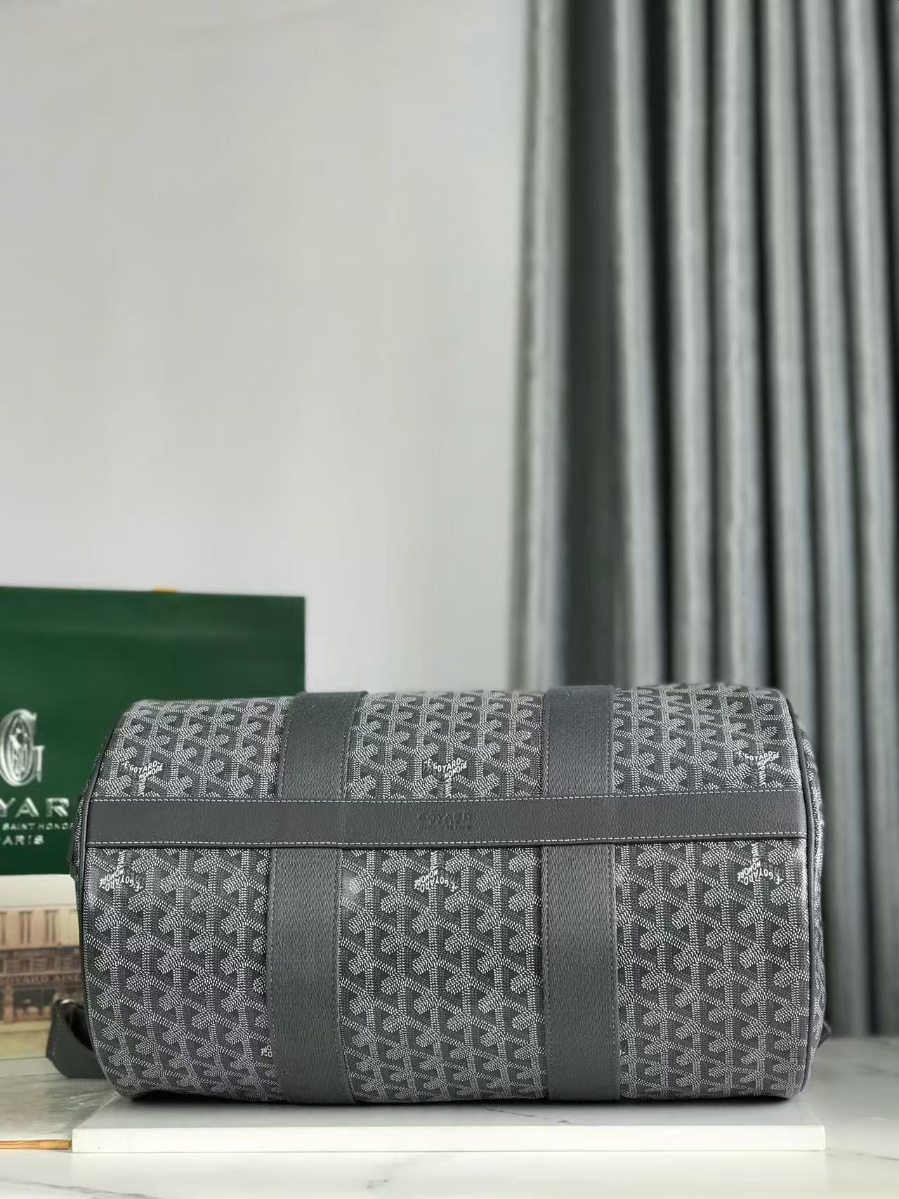 Goyard 2026 Barrel 40 Sport Bag Grey Canvas